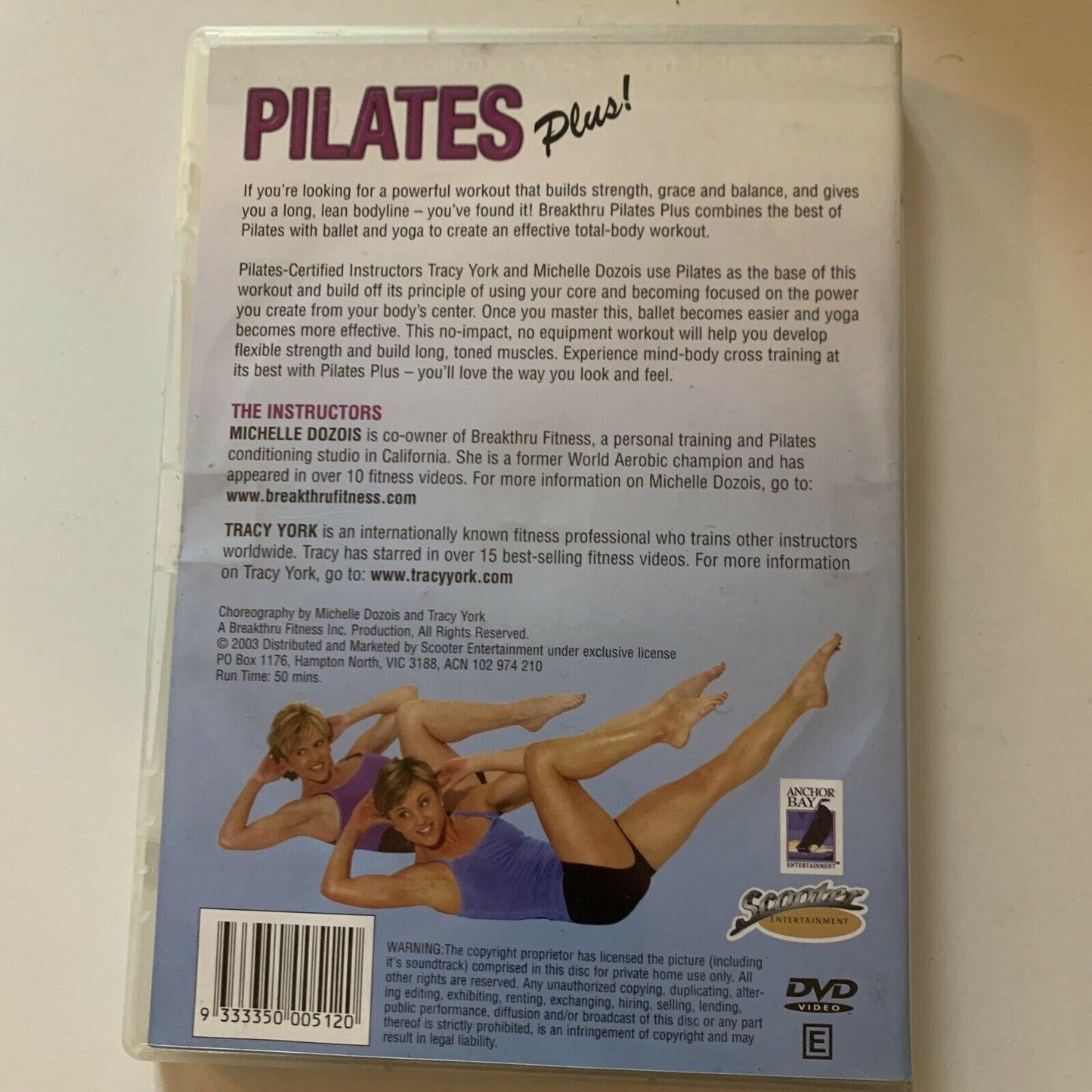 Breakthru - Pilates Plus! (DVD, 2003) Tracy York, Michelle Dozois.  All Regions
