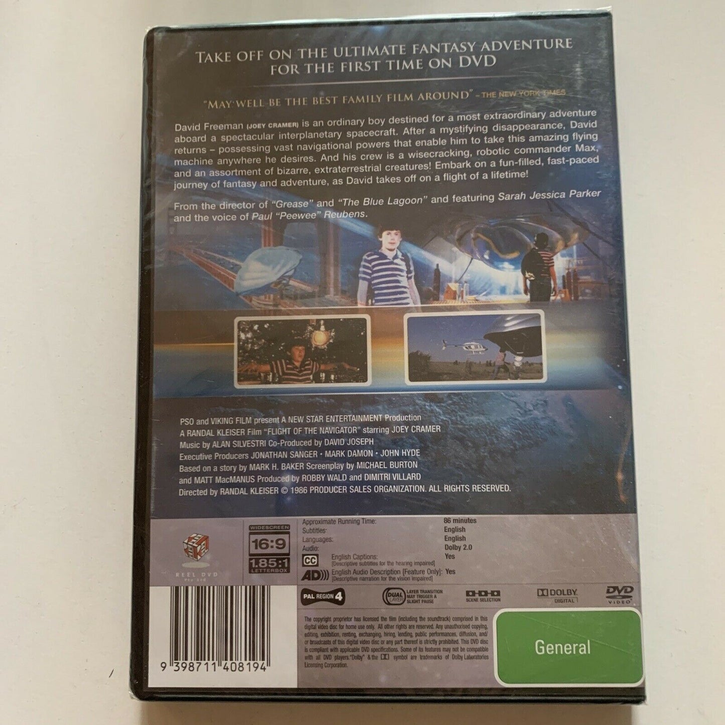 *New Sealed* Flight Of The Navigator (DVD, 1986)  Joey Cramer. Region 4