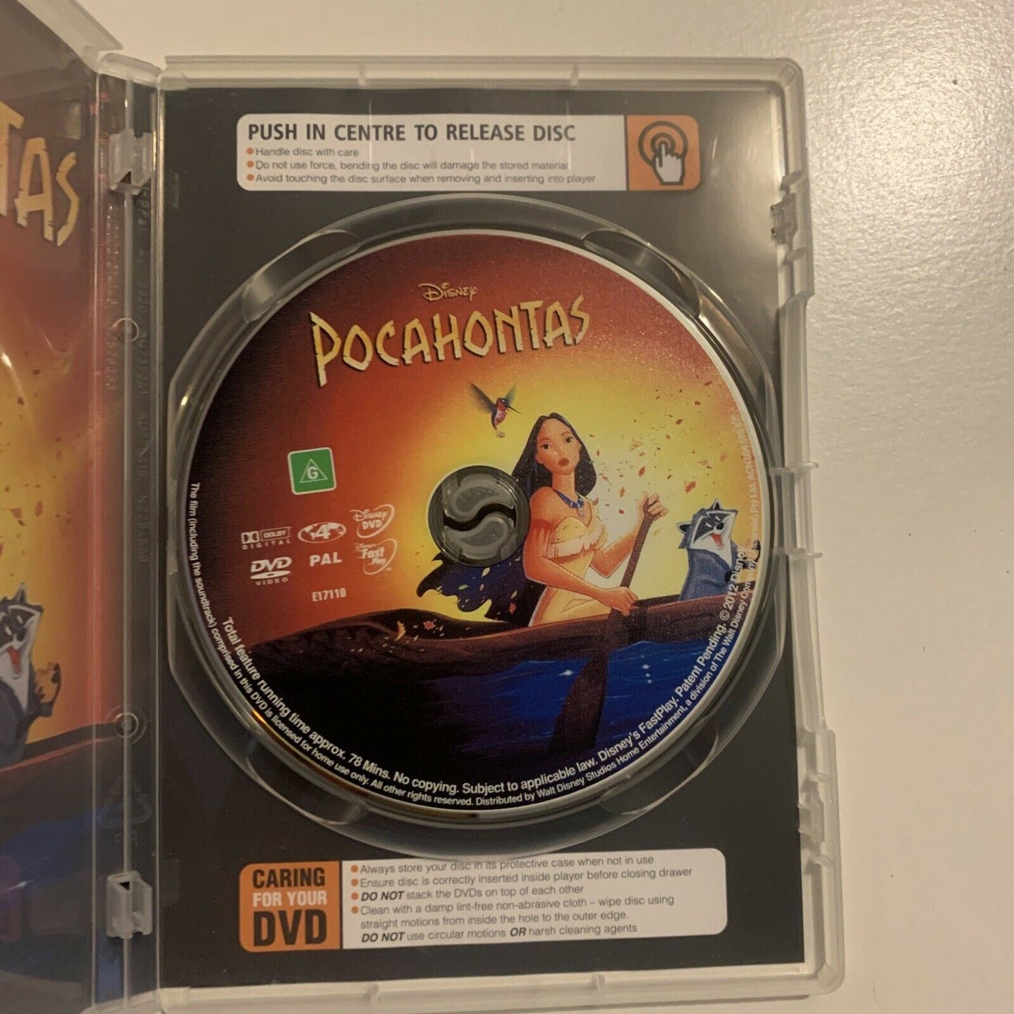Pocahontas (DVD, 1995) Mel Gibson, Billy Connolly, Christian Bale Region 4&2