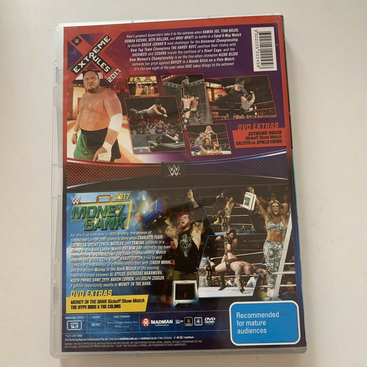 WWE - Extreme Rules / Money In The Bank 2017 (DVD, 2017, 2-Disc) Region 4