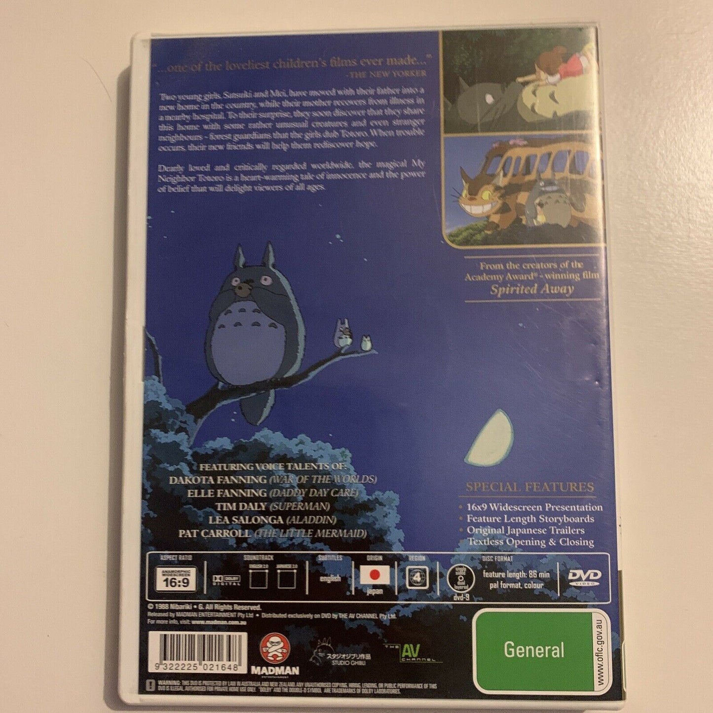 My Neighbor Totoro (DVD, 1988) Studio Ghibli, Hayao Miyazaki. Region 4