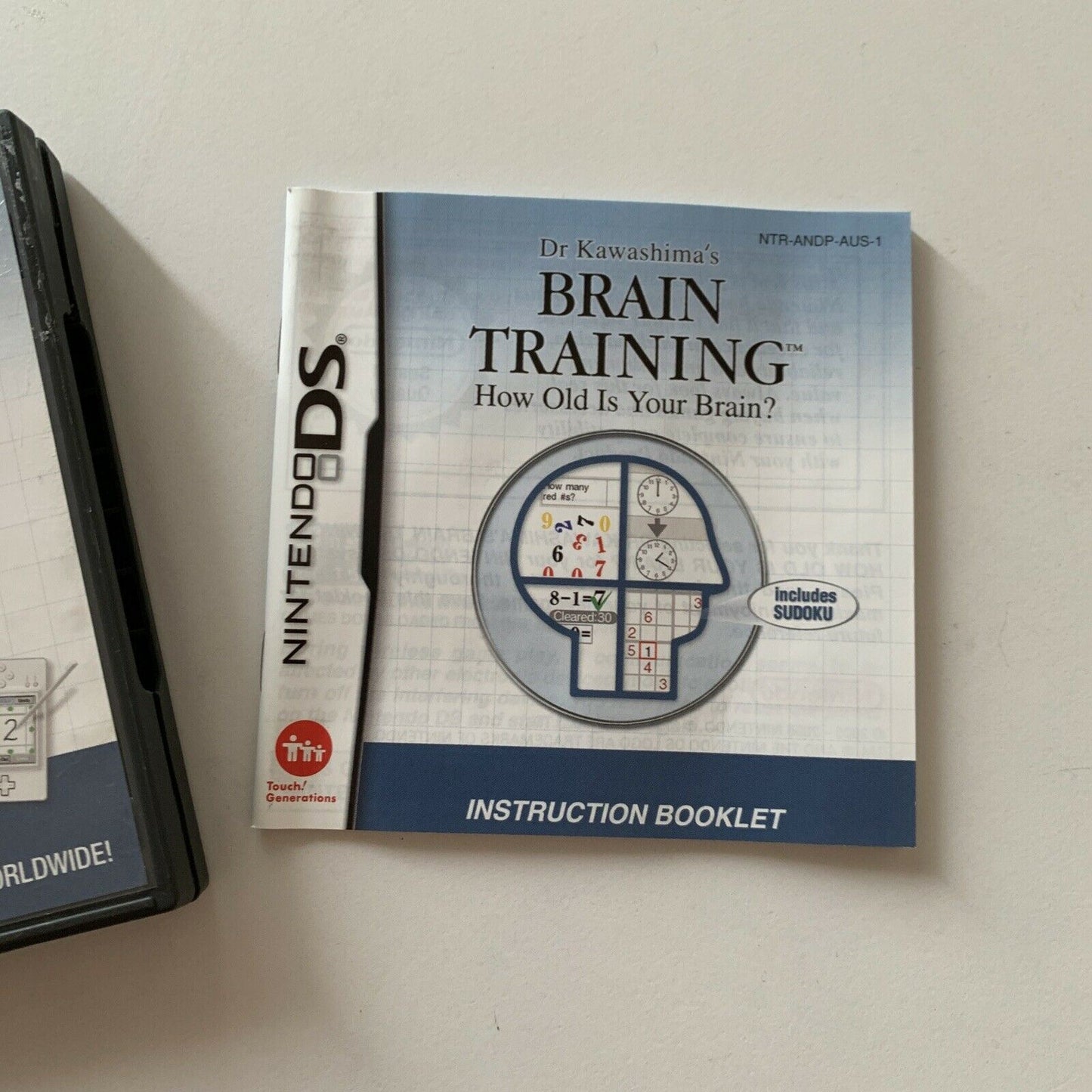 Dr Kawashimas Brain Training How Old is Your Brain - Nintendo DS Sudoku & Manual