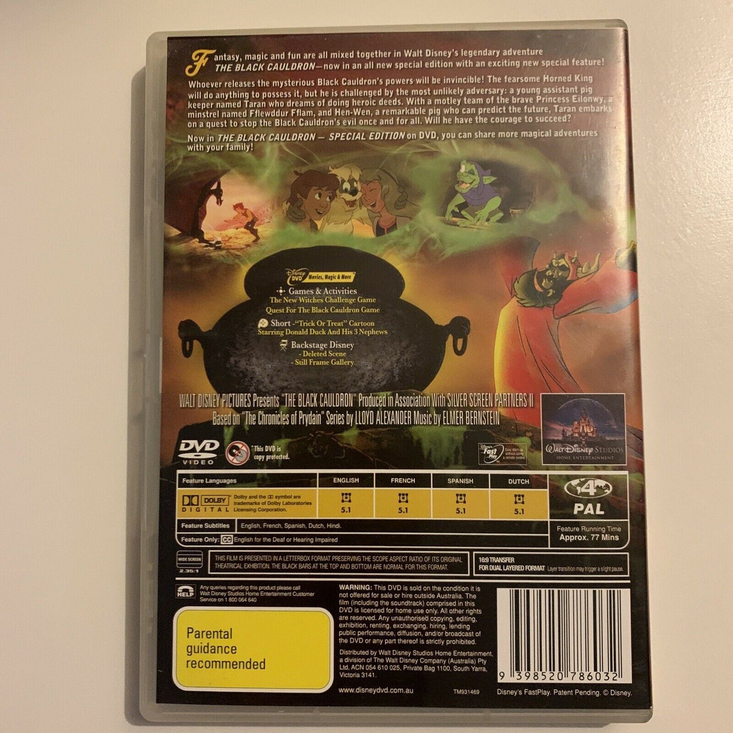 The Black Cauldron - Special Edition (DVD, 1985) Disney Region 4&2