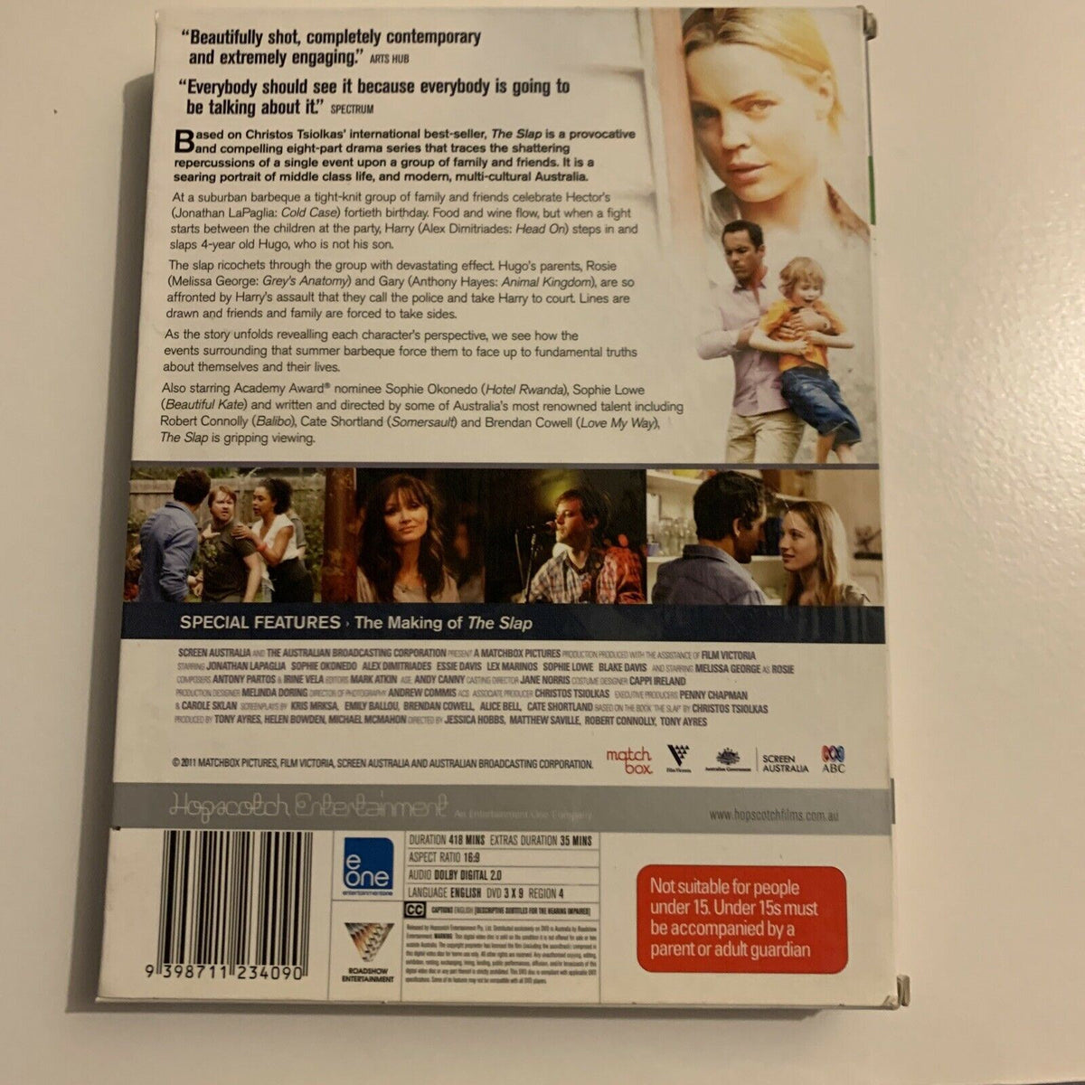The Slap (DVD, 2011, 3-Disc) Melissa George, Jonathan LaPaglia. Region 4