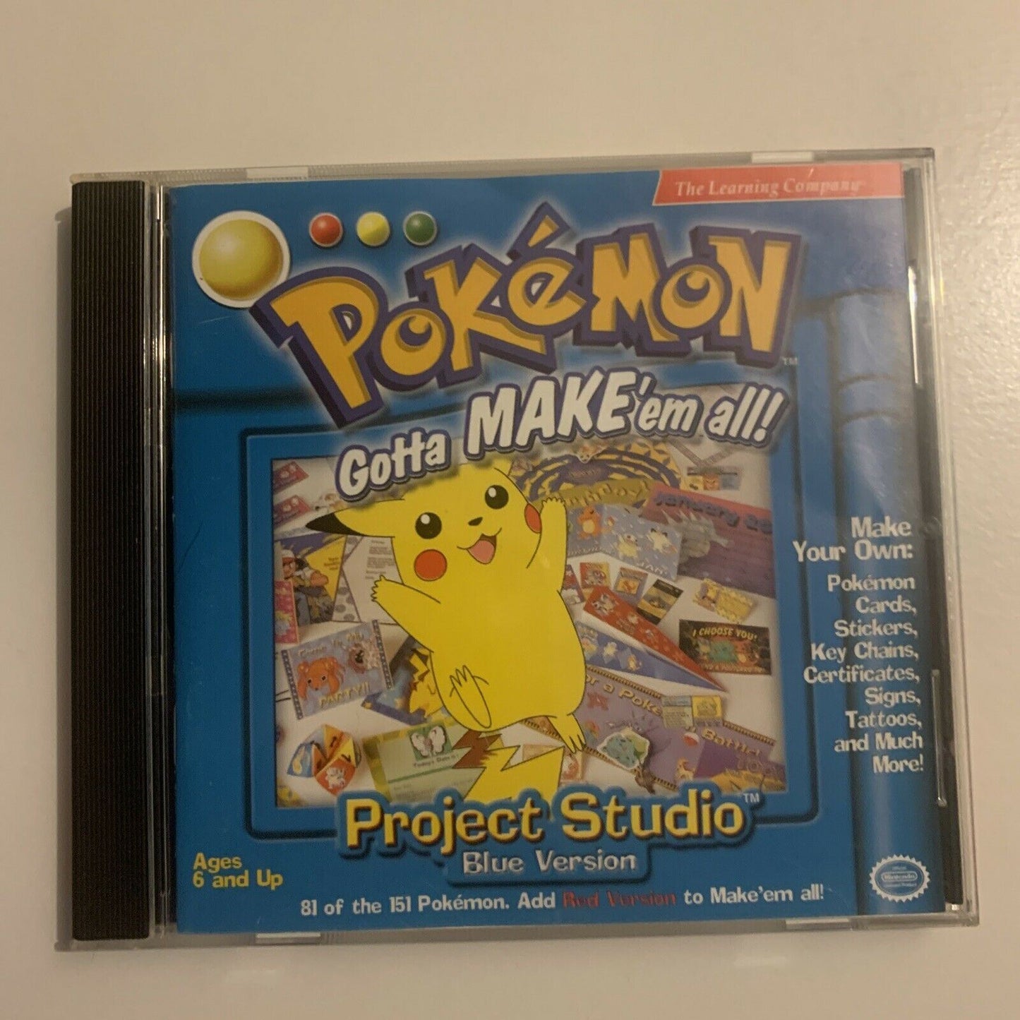 Pokémon: Project Studio - Blue Version PC CDROM 1999 Rare!!!