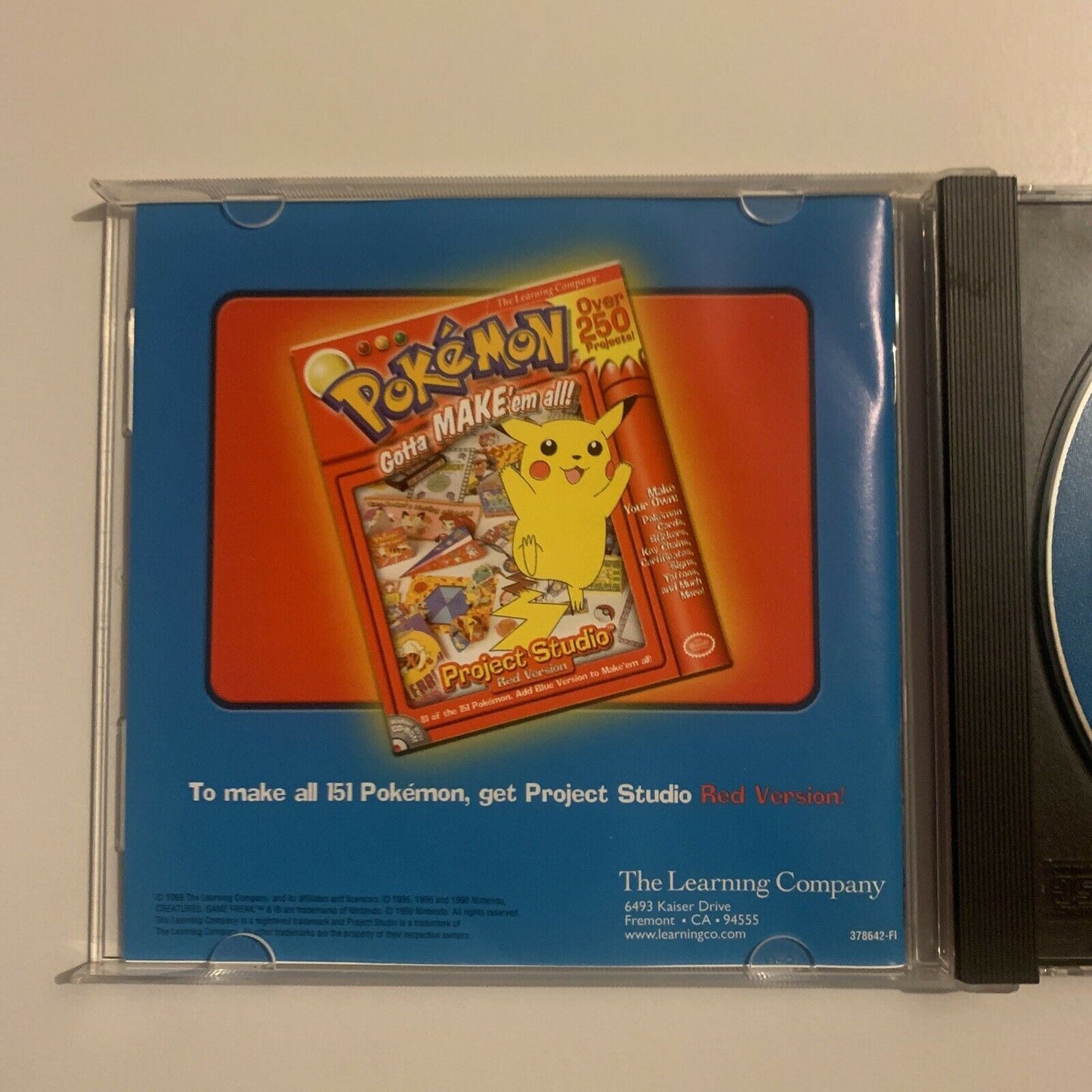 Pokémon: Project Studio - Blue Version PC CDROM 1999 Rare!!!