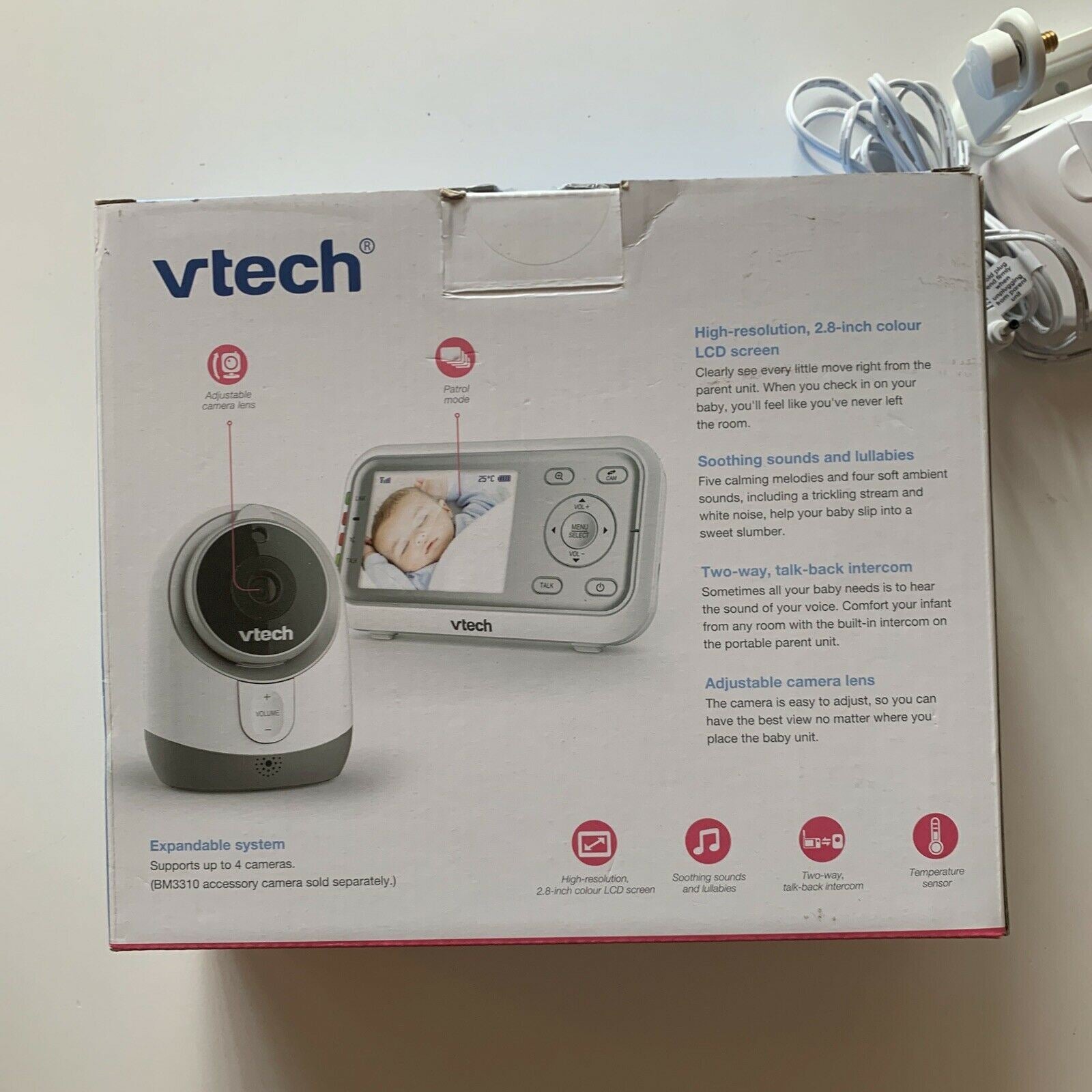 Vtech bm3300 full colour best sale video & audio baby monitor