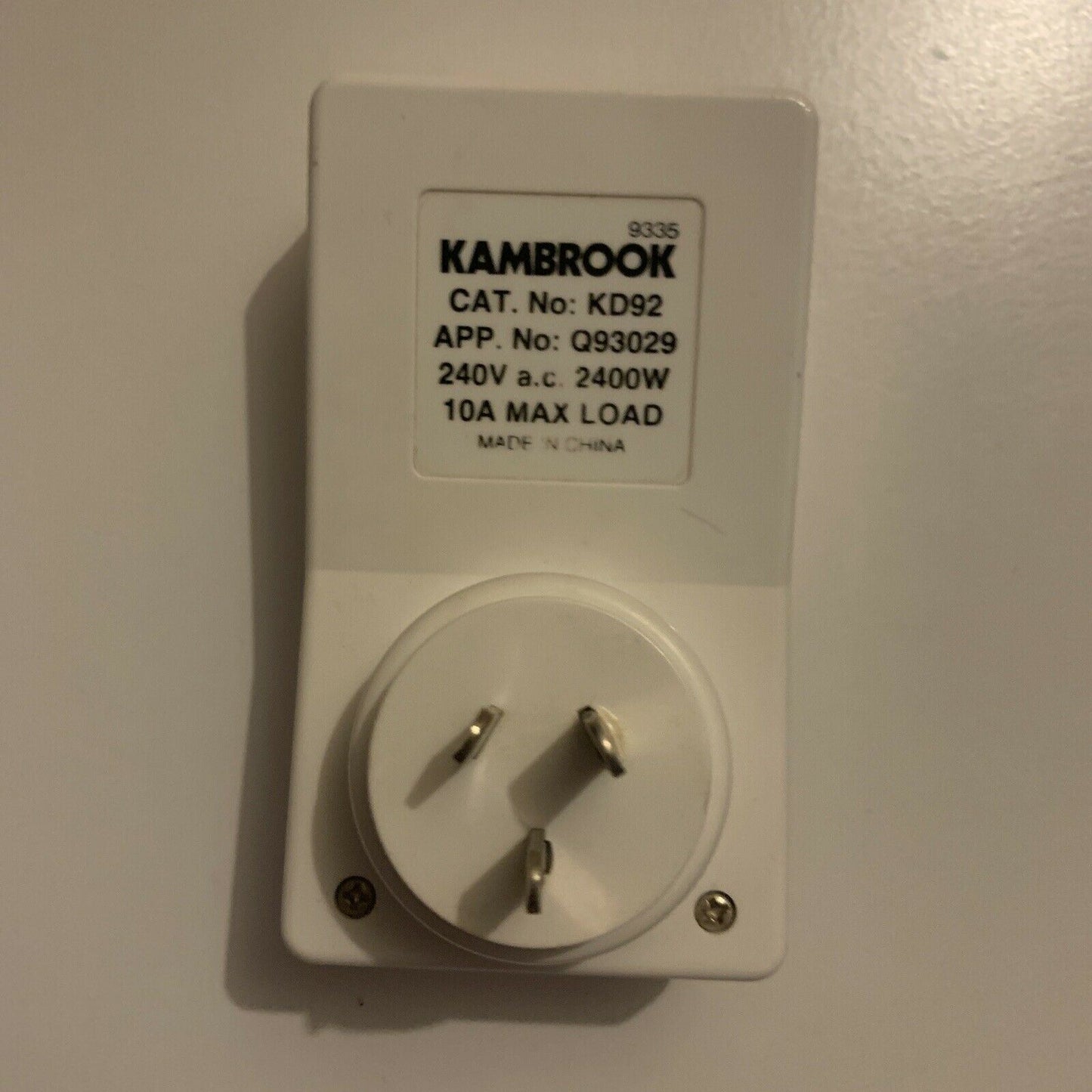 Kambrook 9335 Analog Electrical Power Timer Electrical Powerpoint