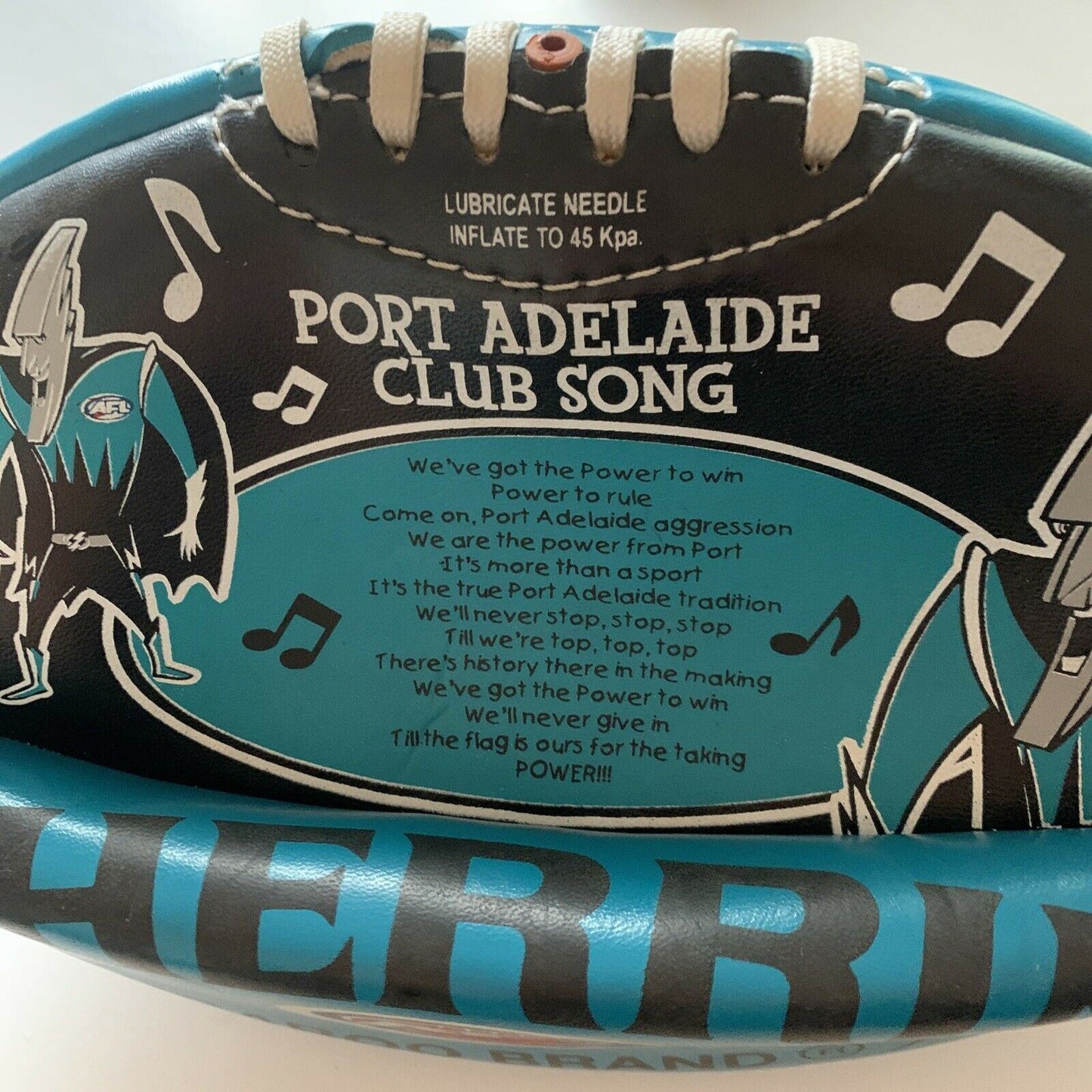 Official AFL Port Adelaide Power Club Song Football - PVC Ball