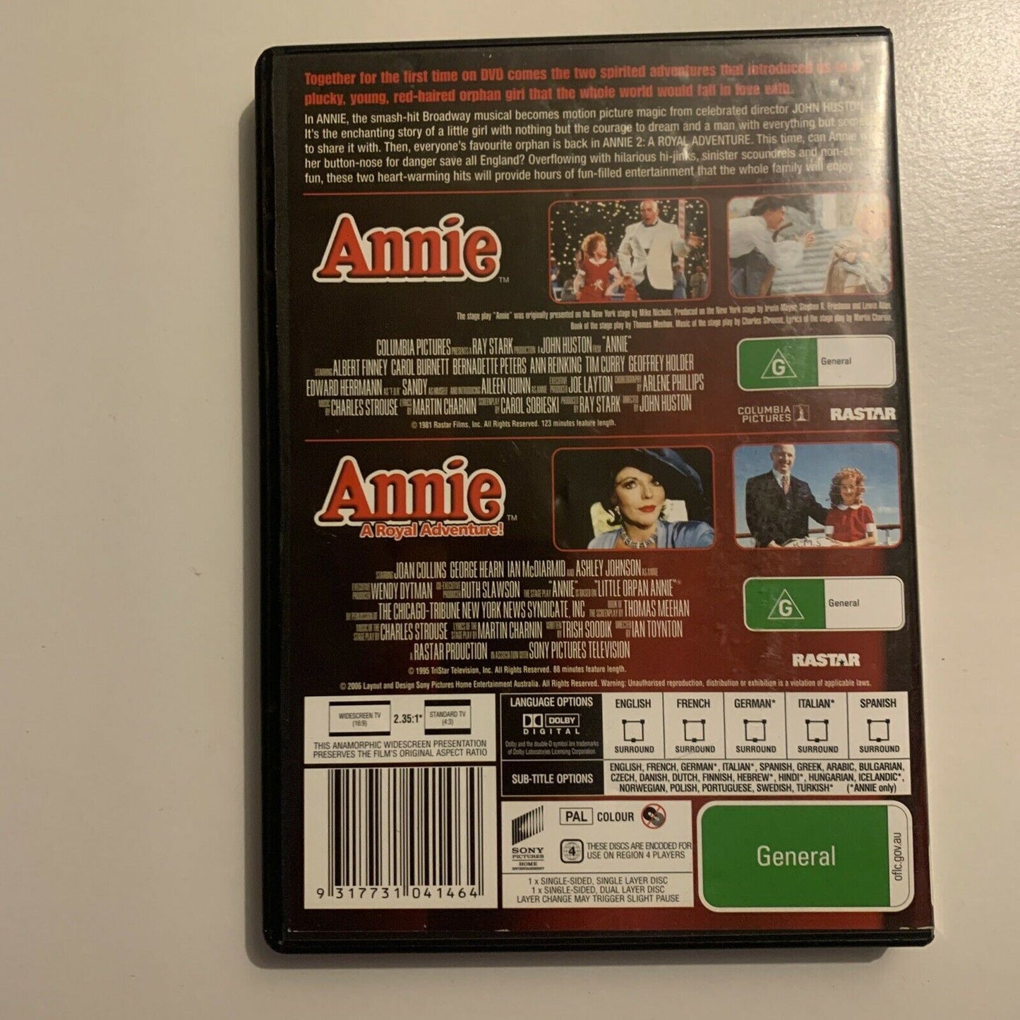 Annie  / Annie - Royal Adventure (DVD, 1995, 2-Disc) Albert Finney Region 4