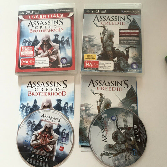 Assassin's Creed Brotherhood & Creed III - PlayStation 3 PS3 With Manual