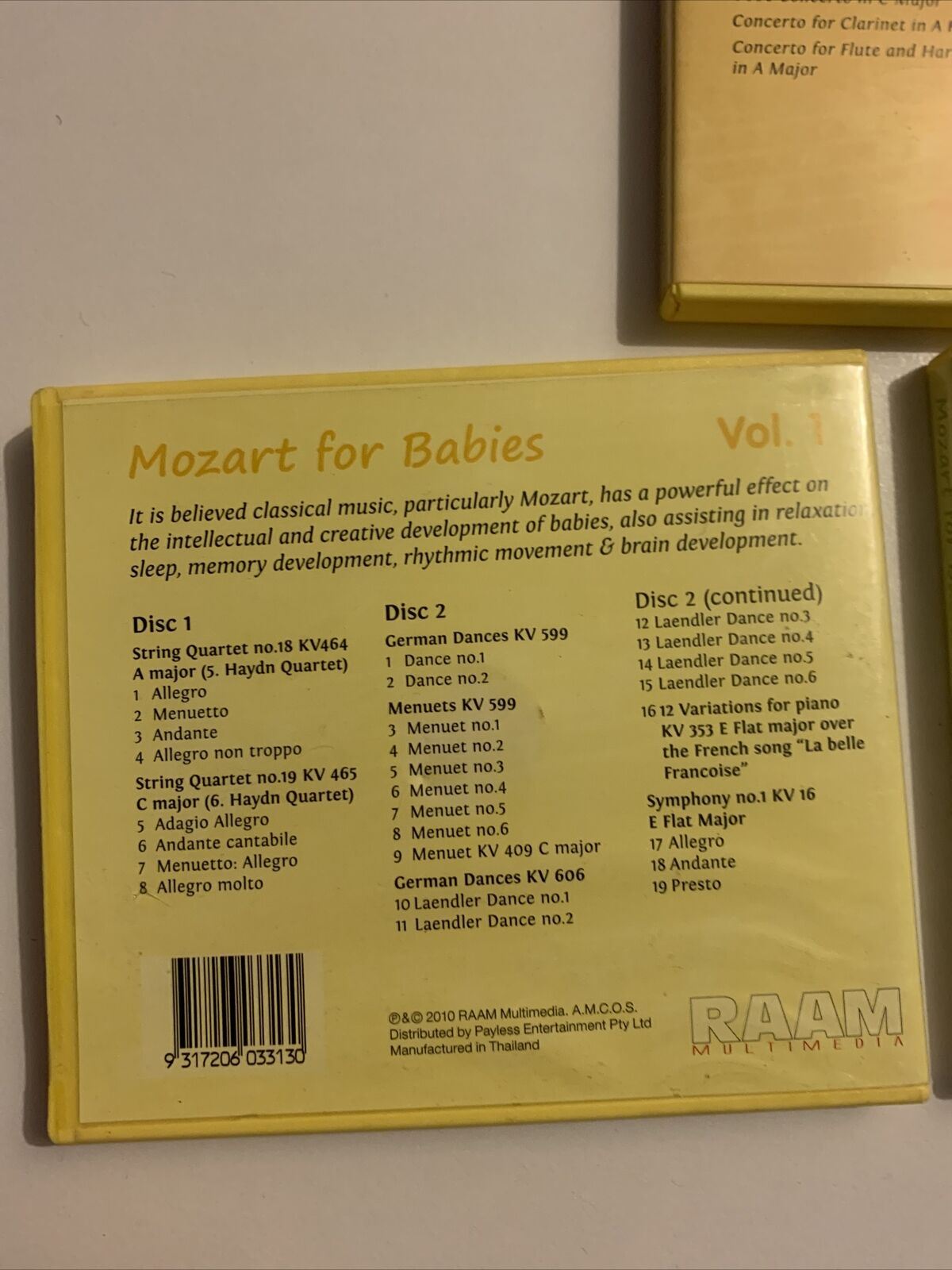 Mozart For Babies - Vol 1,2 & 3 (CD, 2010, 6-Disc)