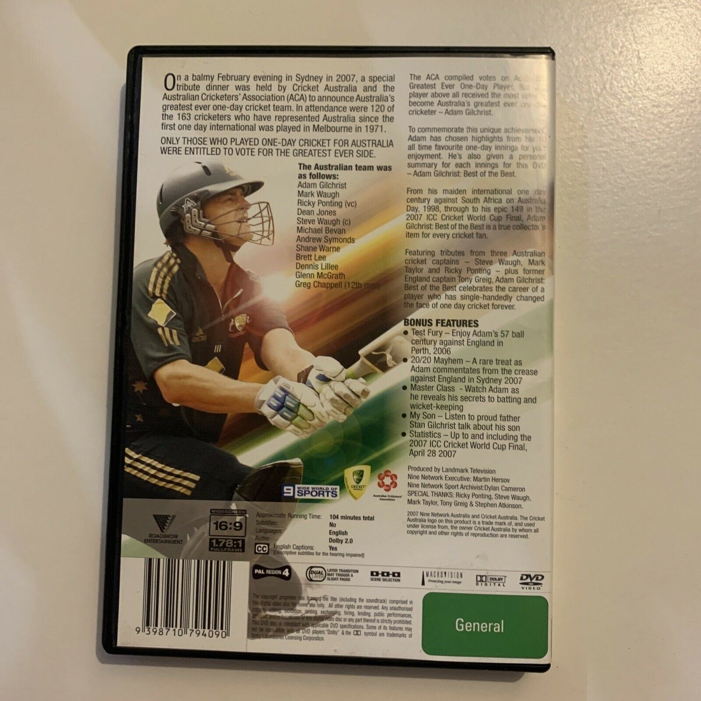 Adam Gilchrist - Best Of The Best (DVD, 2007) Region 4