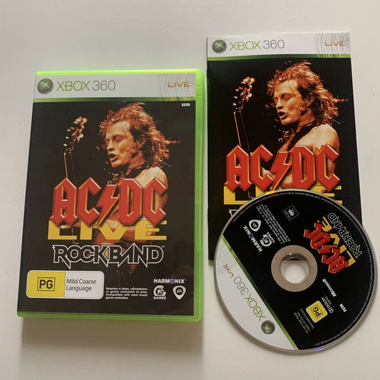 ACDC Live Rockband  - Xbox 360 With Manual PAL Music
