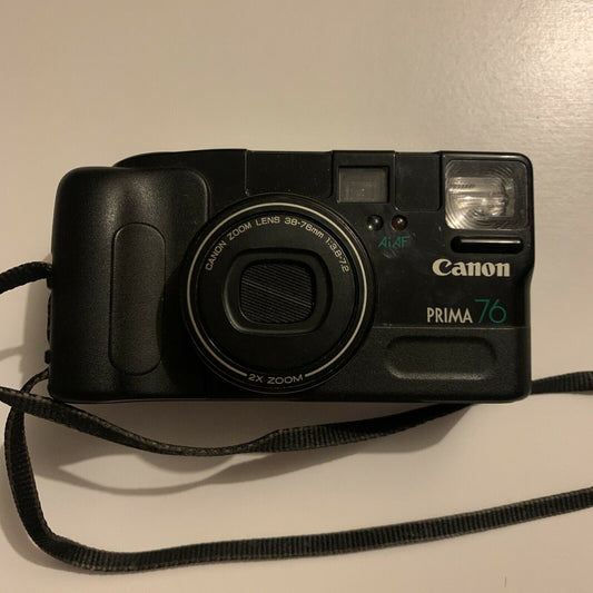 Canon Prima Zoom 76 Film Camera *For Parts Or Repair Only - Broken Battery Lid*