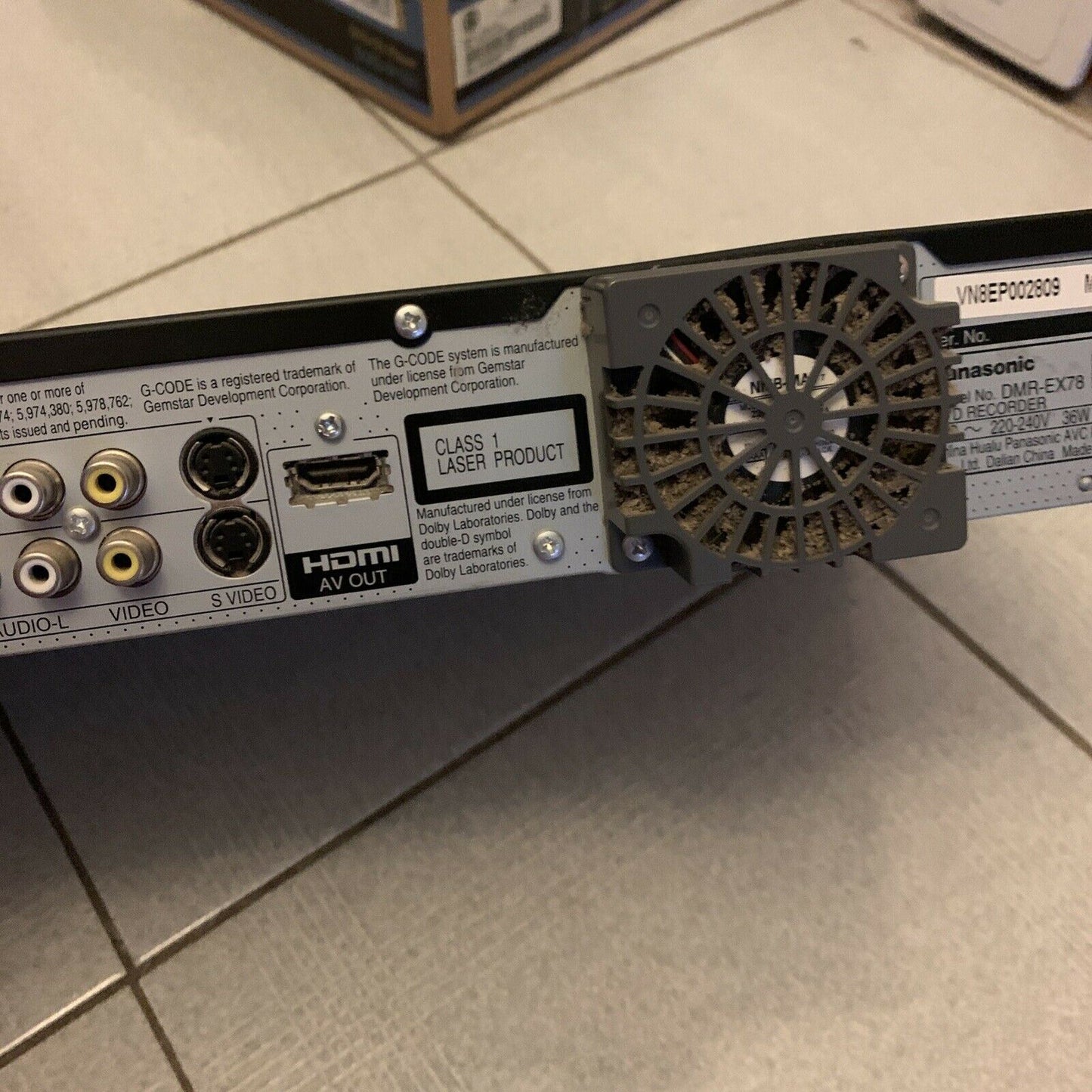 Panasonic DMR-EX78 HDD & DVD Recorder *For Parts Or Repair Only*