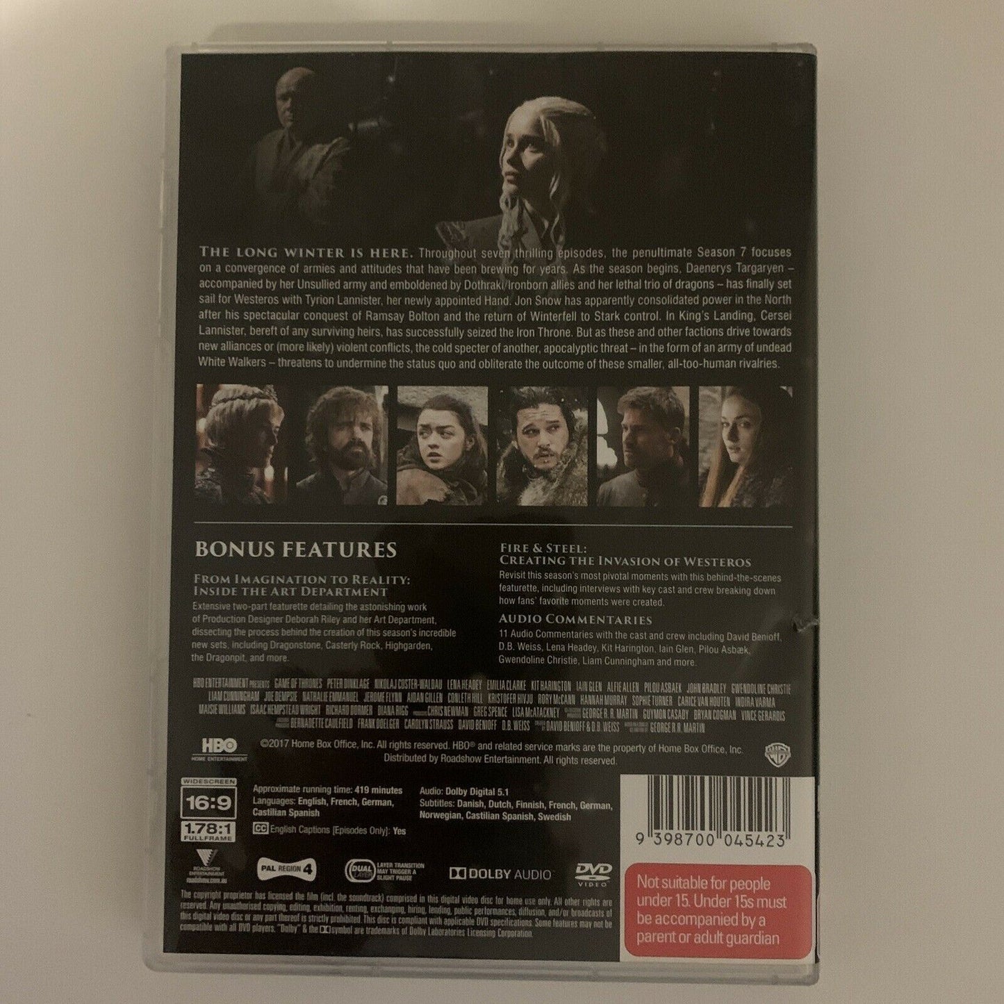 Game Of Thrones : Season 7 (DVD, 2017, 5-Disc Set) Region 4