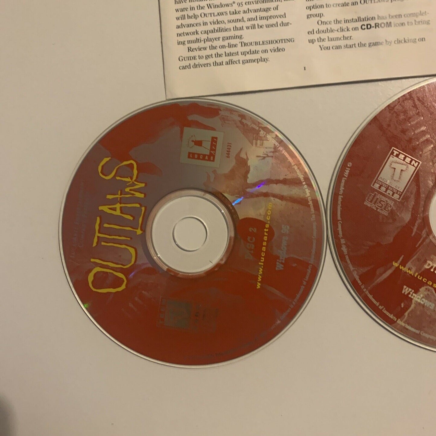 Outlaws PC CDROM LucasArts *Disc Only*