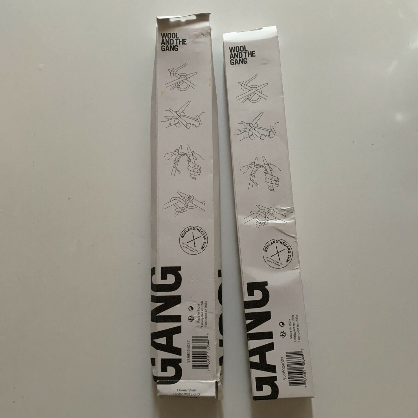 2x Pairs Wool And The Gang Knitting Needles Maplewood 15mm/ US19 & 35cm/14" Long