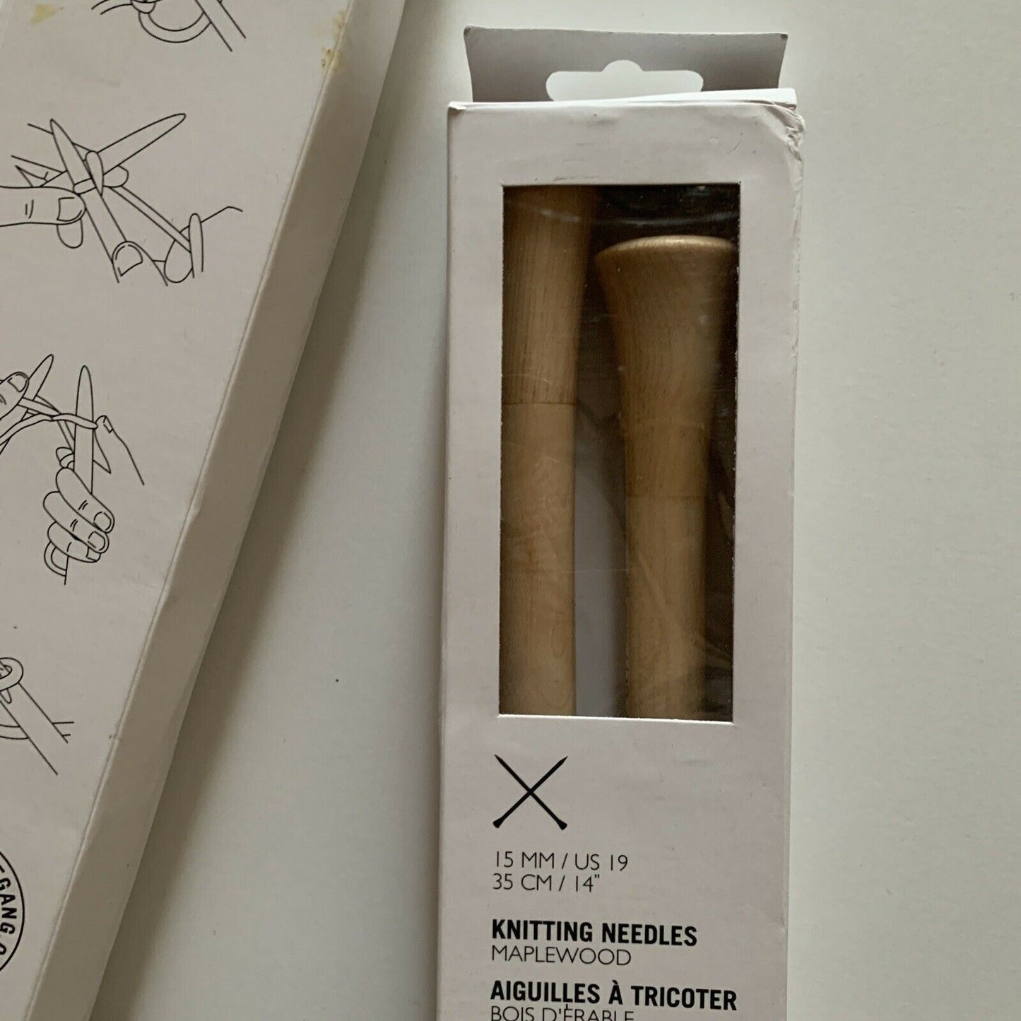 2x Pairs Wool And The Gang Knitting Needles Maplewood 15mm/ US19 & 35cm/14" Long