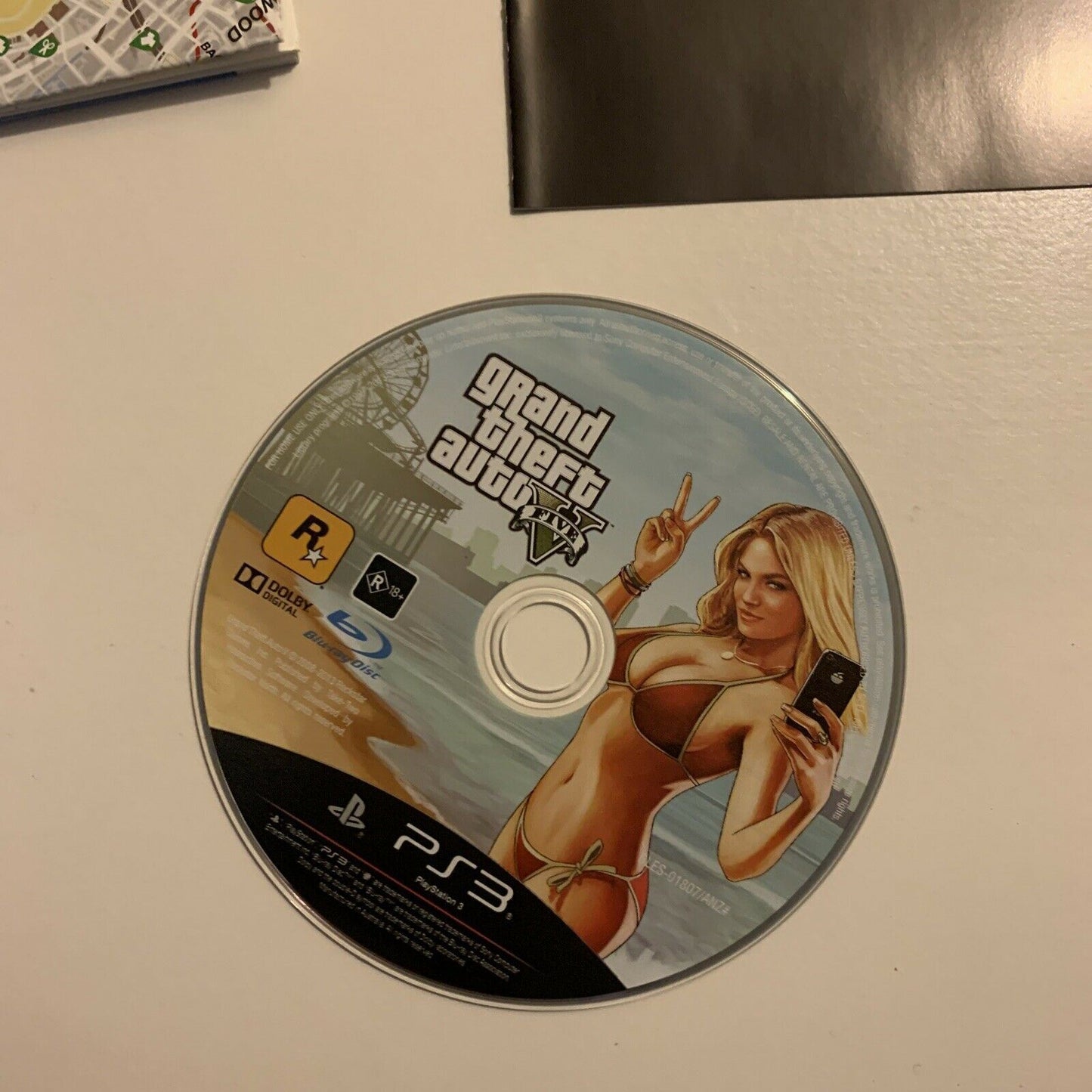 Grand Theft Auto V (PlayStation 3, 2013) With Manual + Map