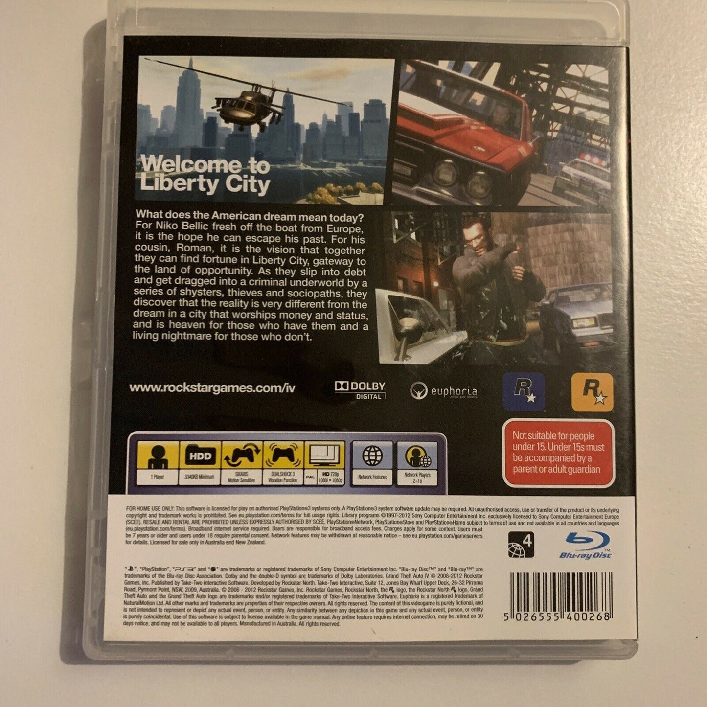 Grand Theft Auto IV (PlayStation 3, 2008) With Map