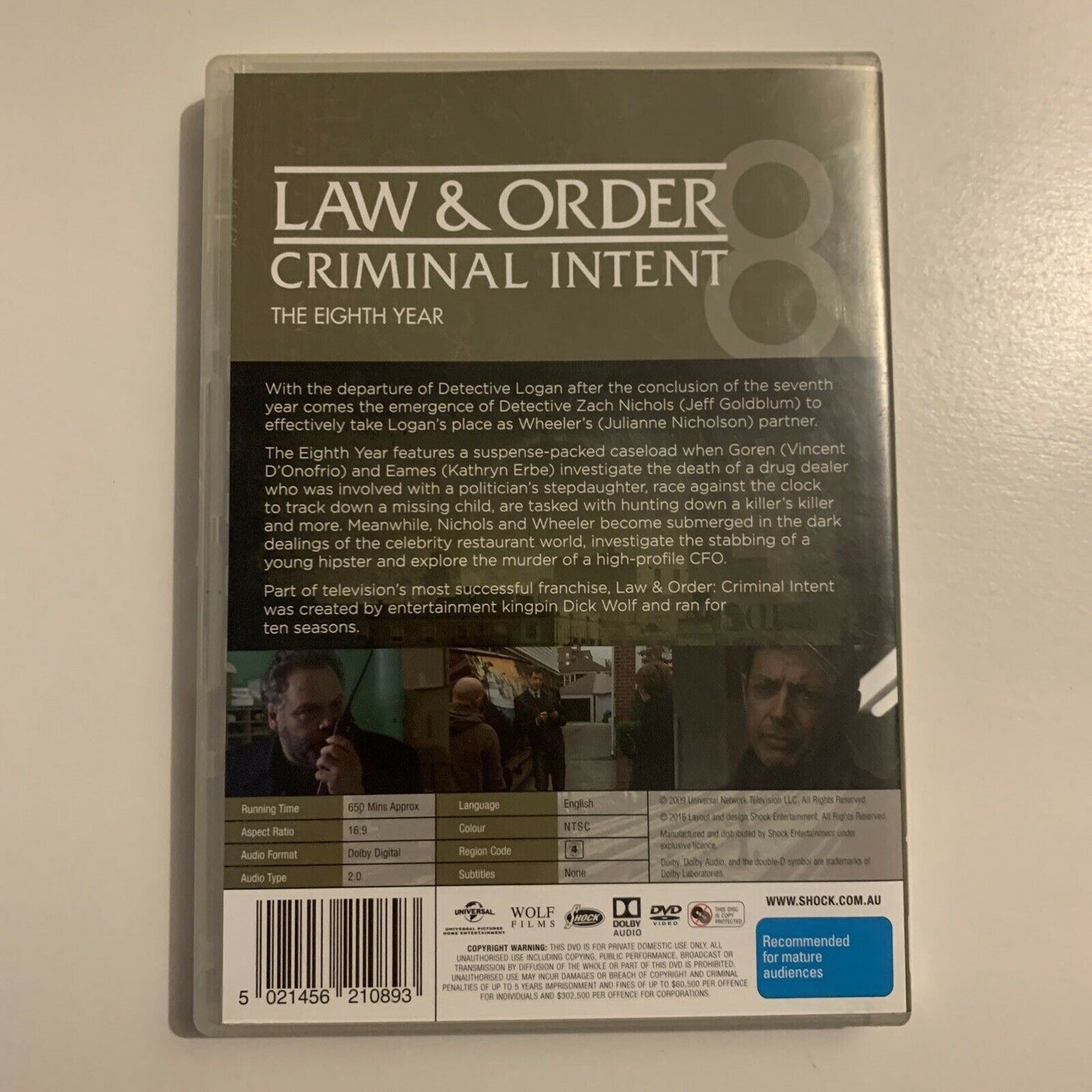 Law And Order - Criminal Intent : Season 8 (DVD, 2009) Region 4