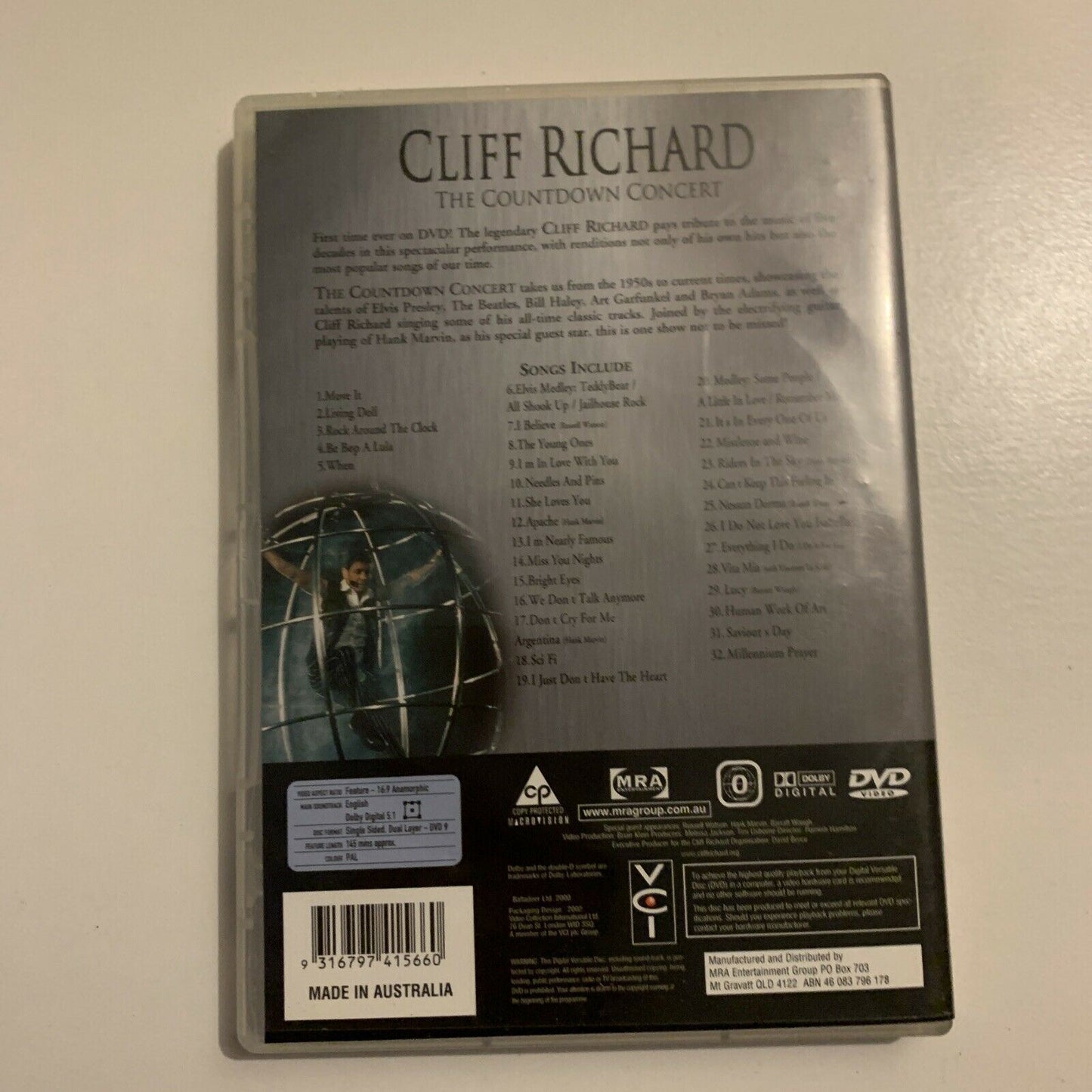 Cliff Richard - The Countdown Concert Live (DVD, 2000) Region All