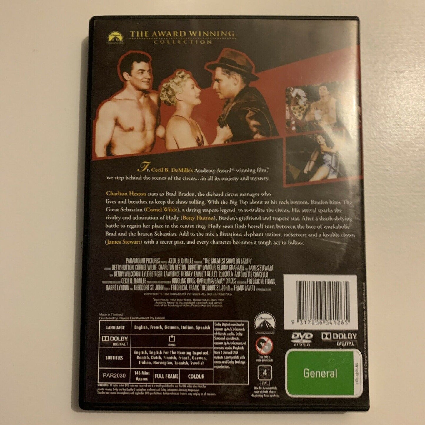 Cecil B. DeMille's: The Greatest Show On Earth (DVD, 1952) Region 4&2