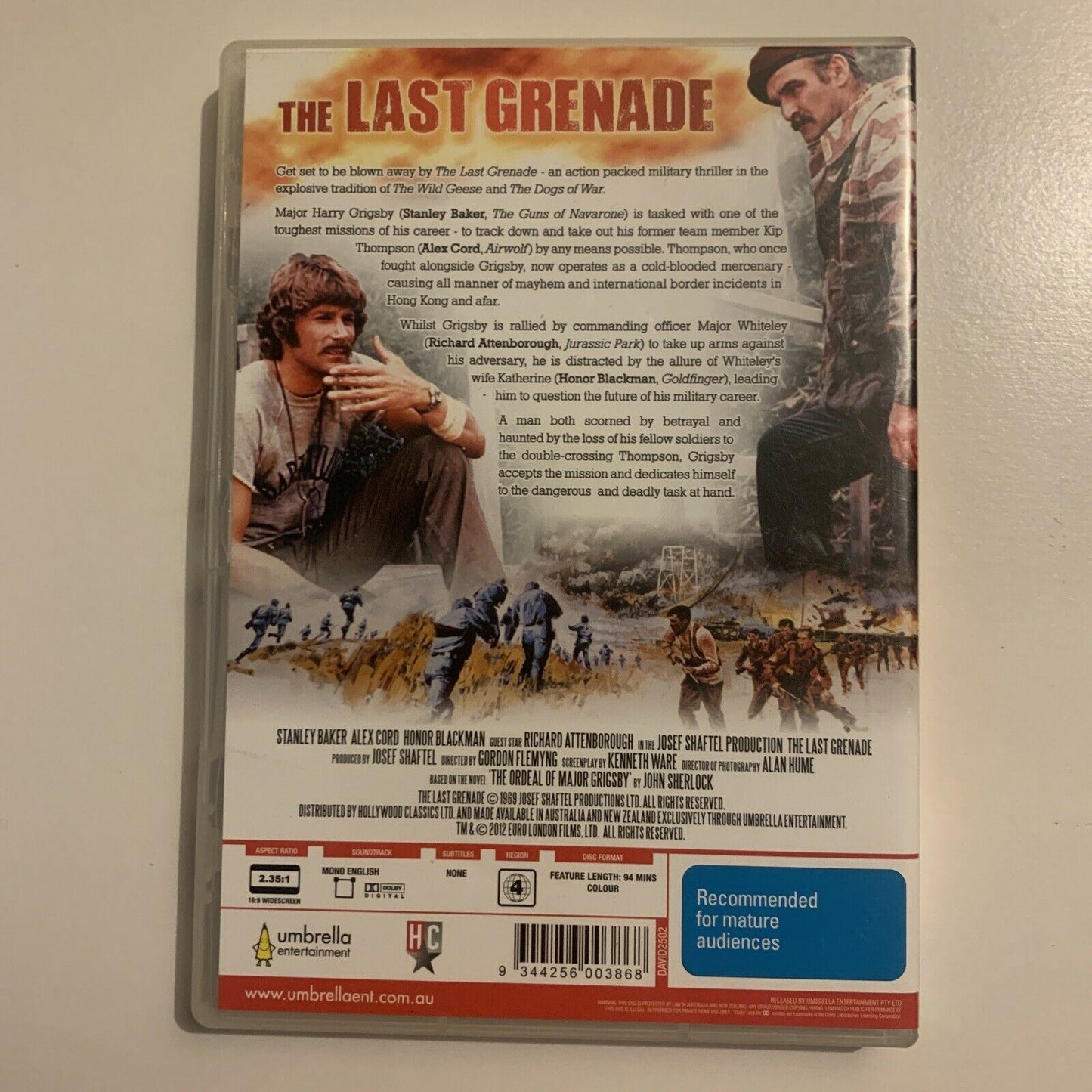 The Last Grenade (DVD, 1970) Stanley Baker, Alex Cord. Region 4&2