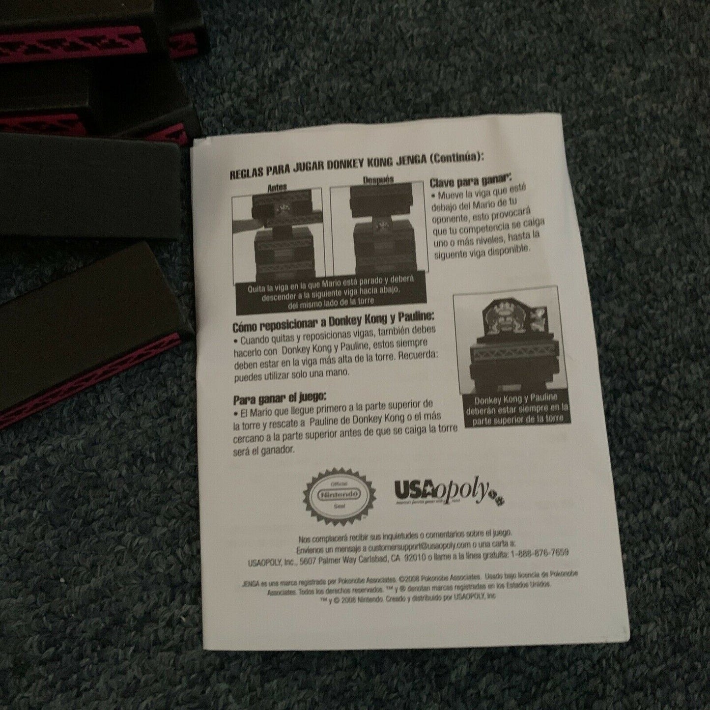 Jenga Donkey Kong Collectors Edition *Missing 1 Mario Piece*