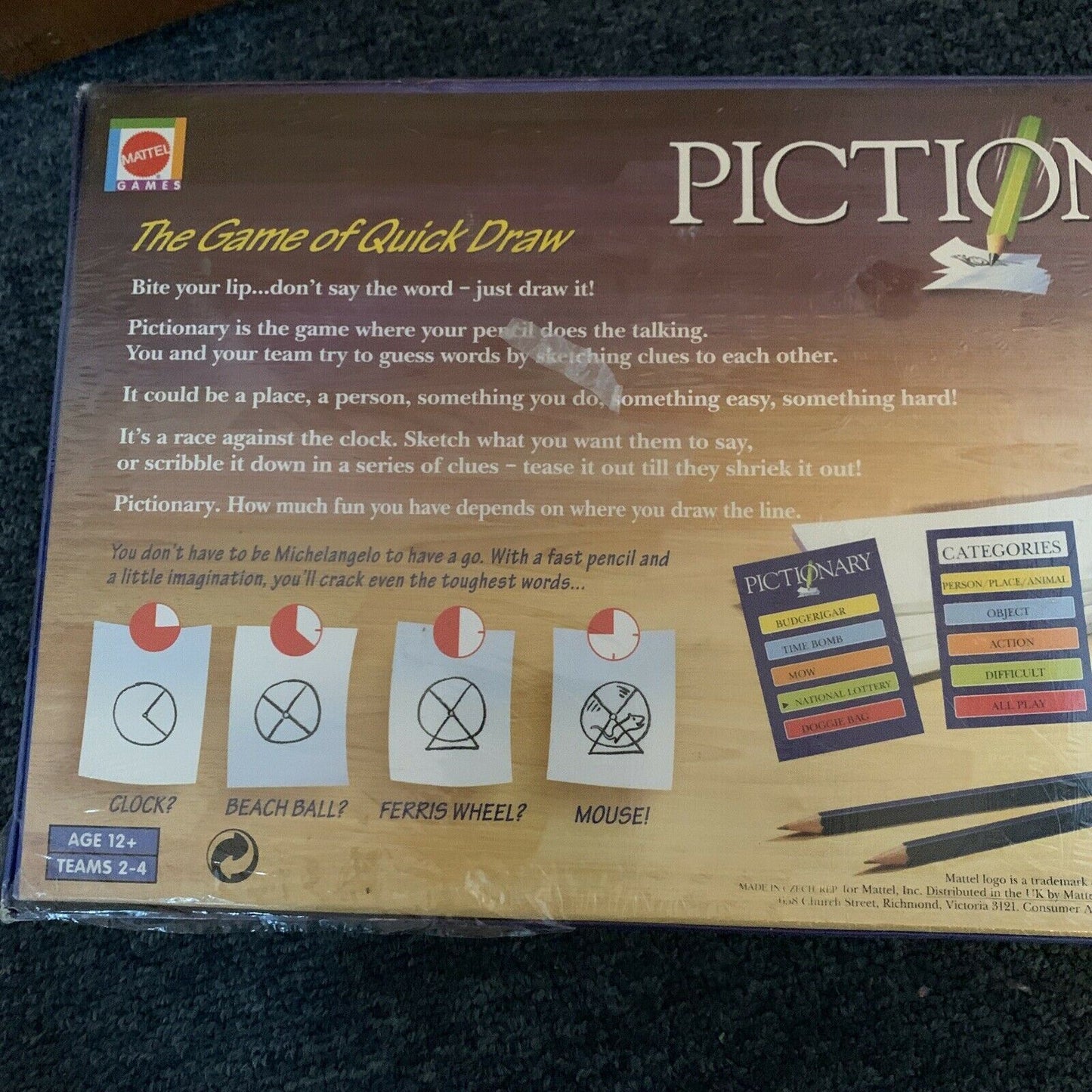 *New Sealed* Pictionary - The Game Of Quick Draw With Challenge Game