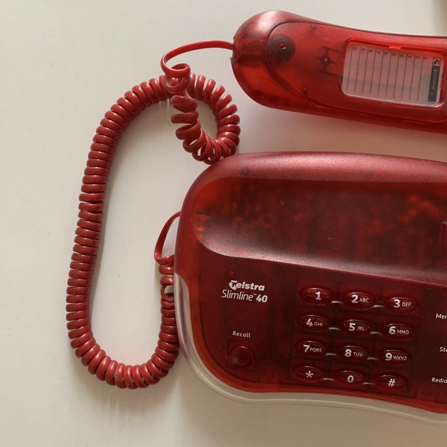 Telstra Slimline 40 Single Landline Phone Red