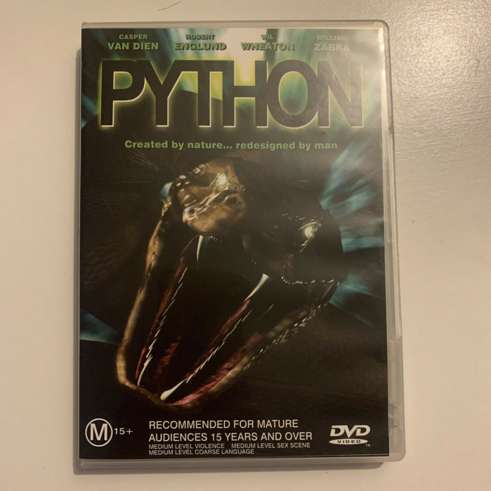 Python (DVD, 2000) Casper Van Den, Robert Englund, Wil Wheaton. Region ...