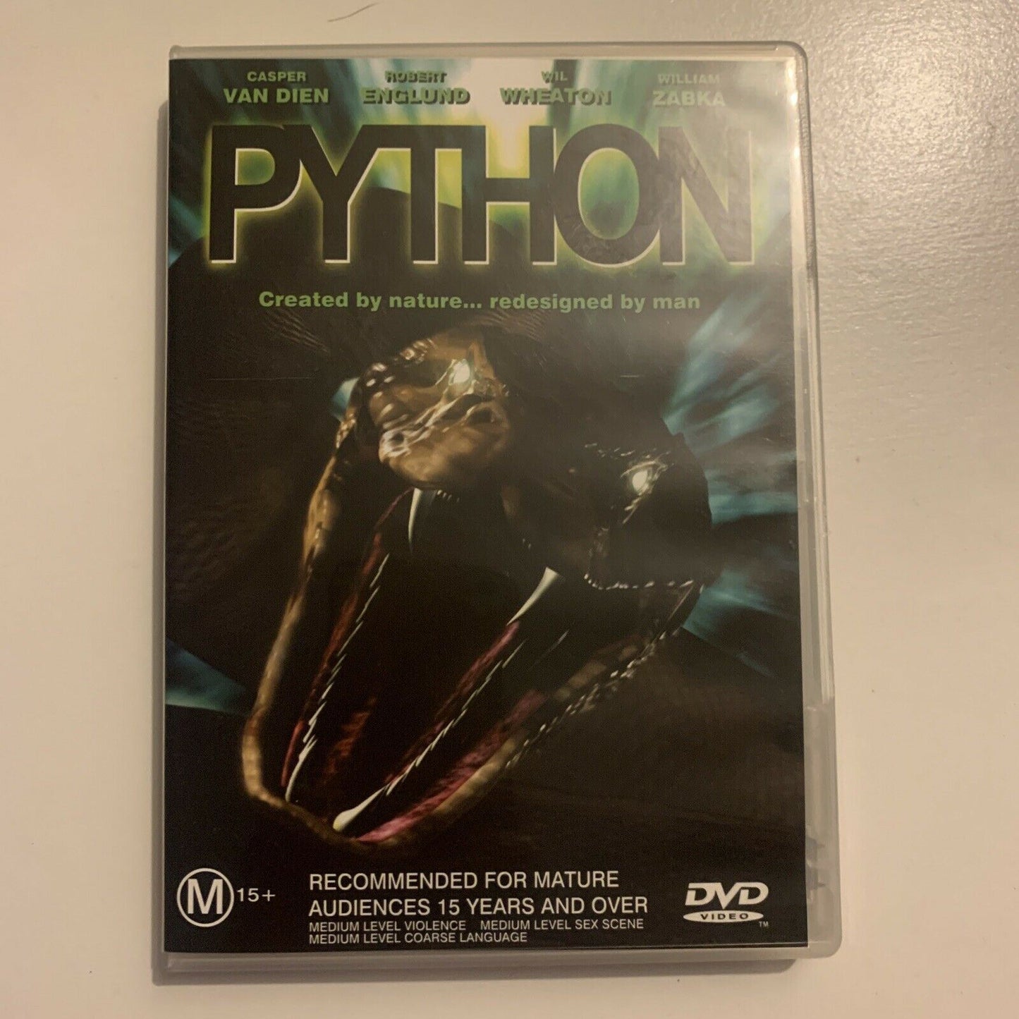 Python (DVD, 2000) Casper Van Den, Robert Englund, Wil Wheaton. Region 4