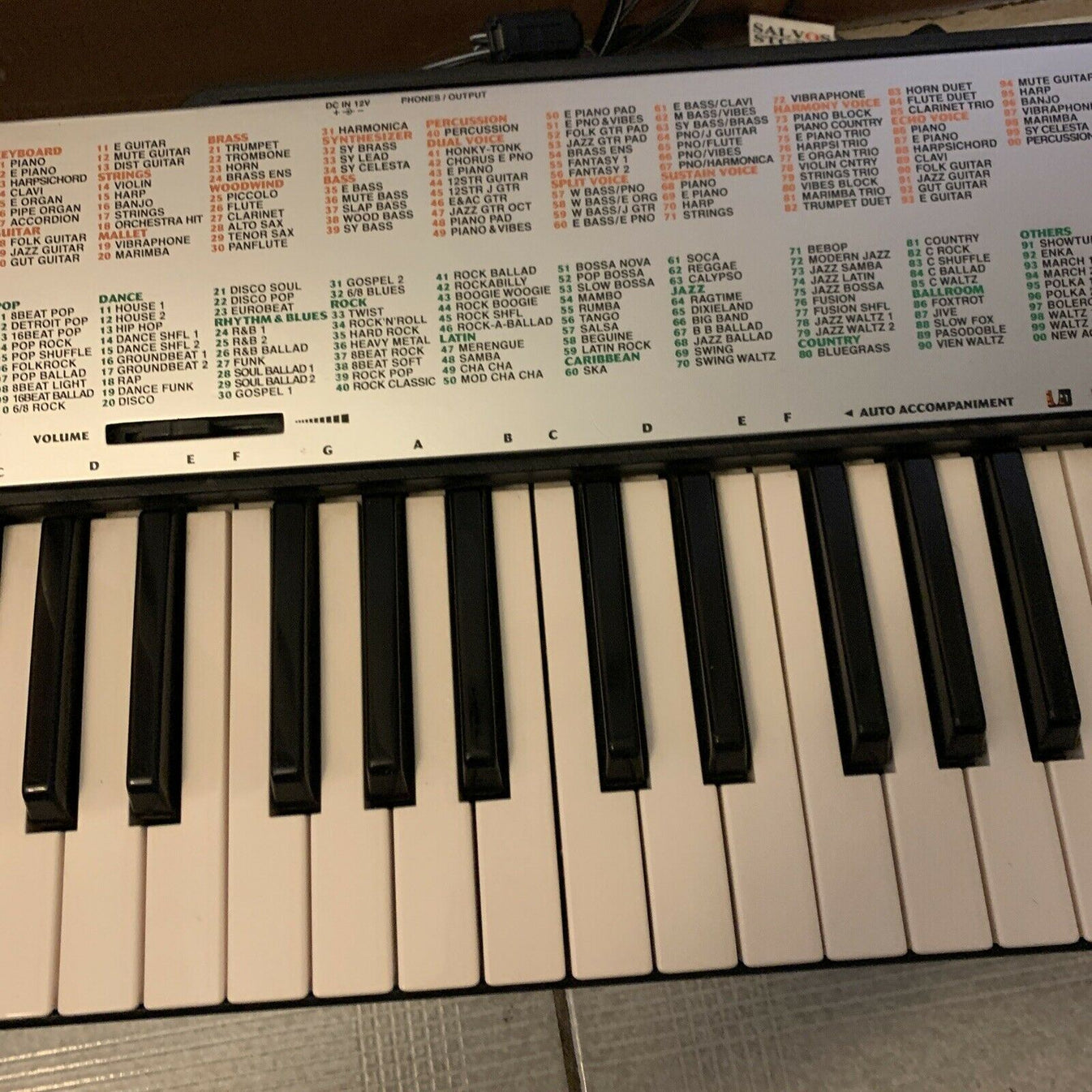 YAMAHA PSR125 Electronic Music Keyboard Piano With Adapter Retro Unit