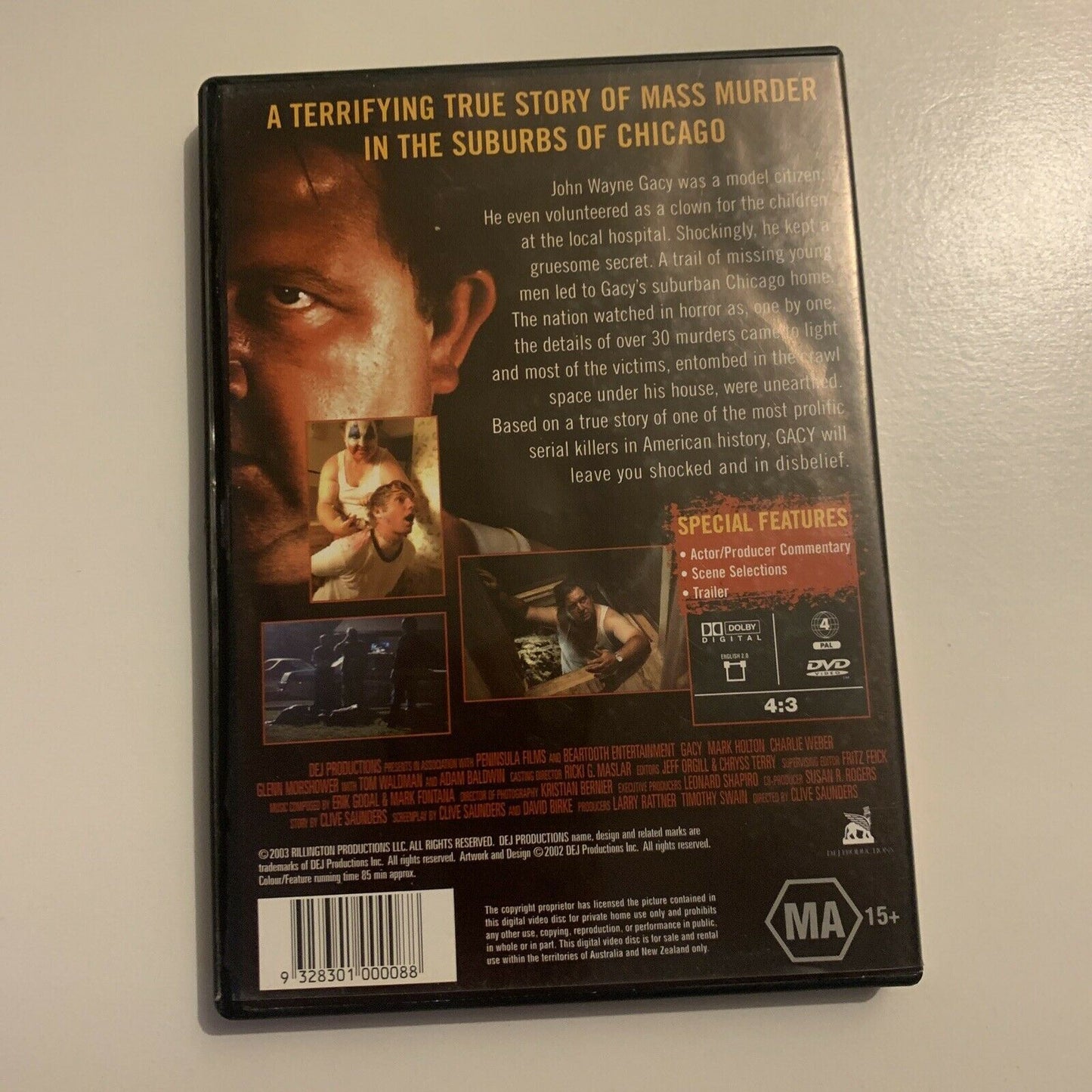 Gacy (DVD, 2003) Mark Holton, Adam Baldwin. Region 4