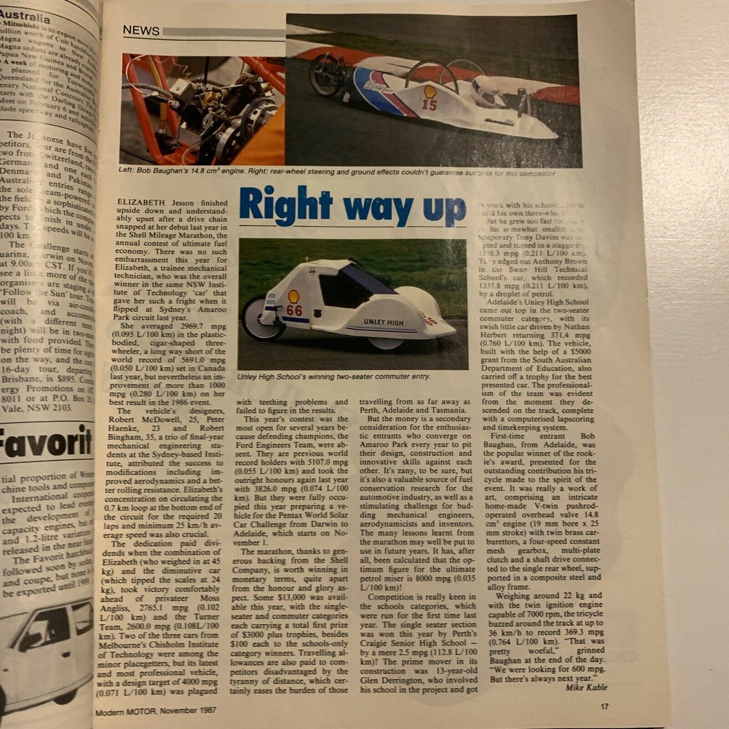 Modern Motor Magazine - November 1987 - TWR Gp A Commodore