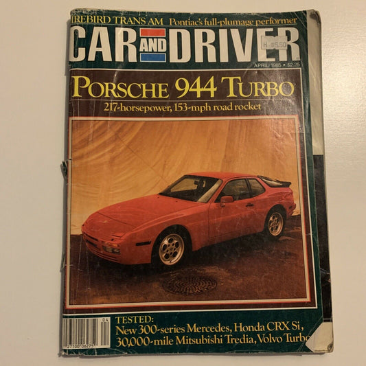 Car And Driver Magazine - April 1985 - Porsche 944 Turbo