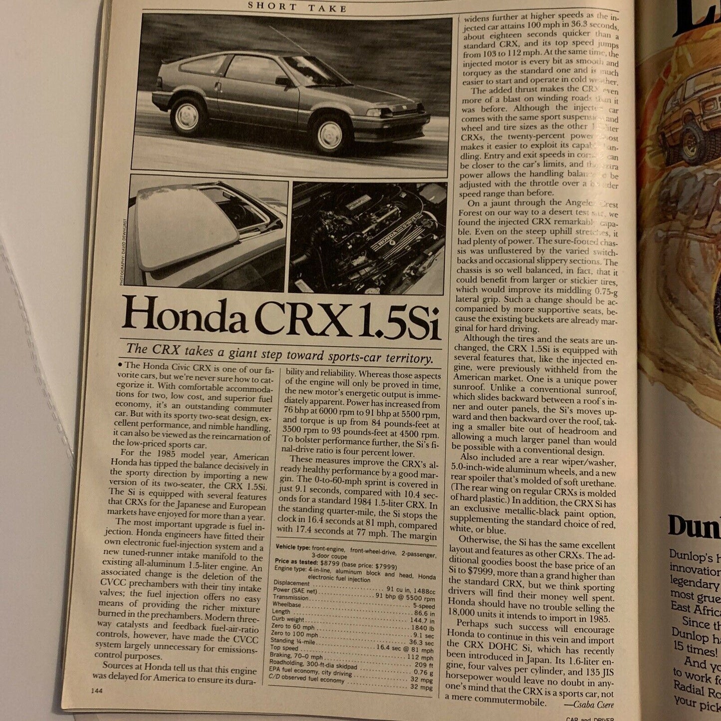 Car And Driver Magazine - April 1985 - Porsche 944 Turbo