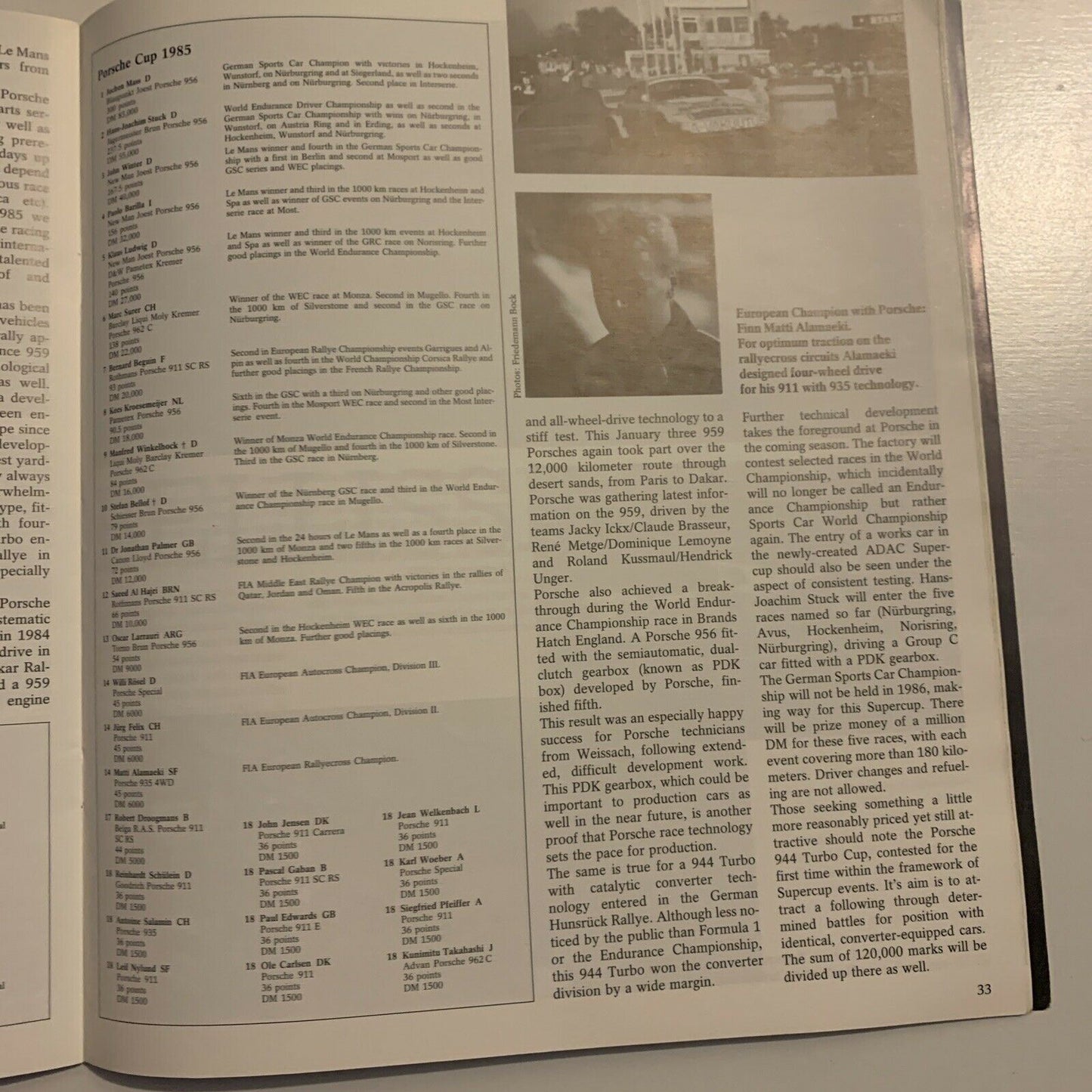 Christophorus Porsche Magazine - No 198 January 1986