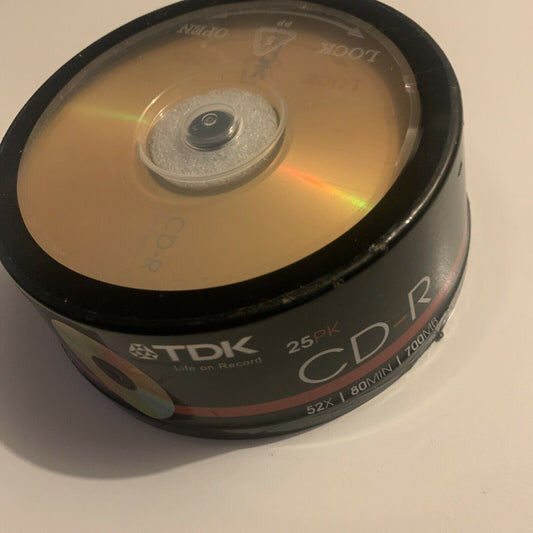 *New Sealed* TDK Blank CD-R 25 Pack: 52x Speed, 80 Mins 700mb