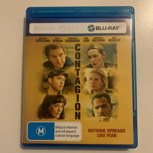 Contagion (Blu-ray, 2012) Matt Damon, Laurence Fishburne. Region B