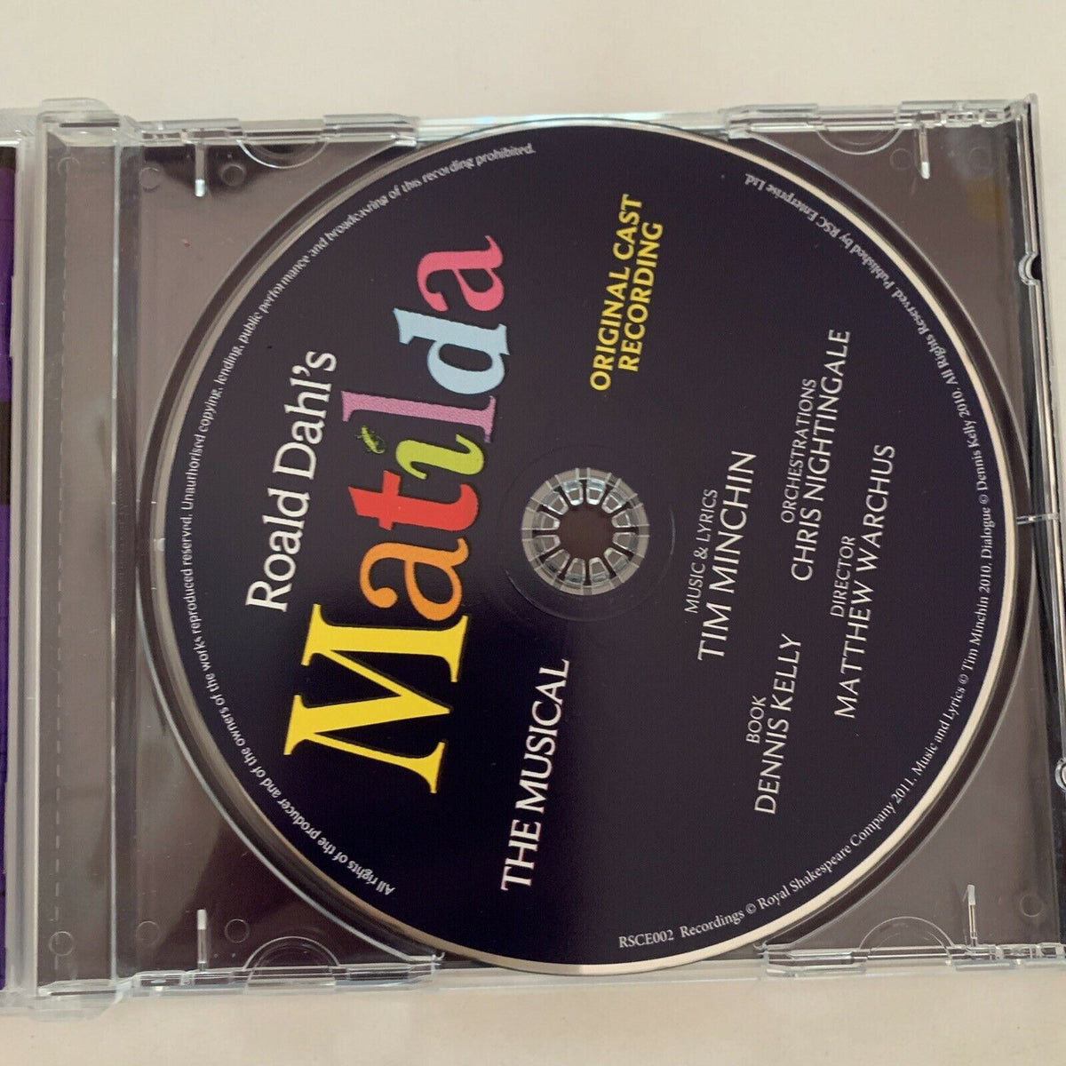 Matilda Cd Roald Dahl's: Matilda - The Musical - Music By Tim Minchin (CD, 2010 ...