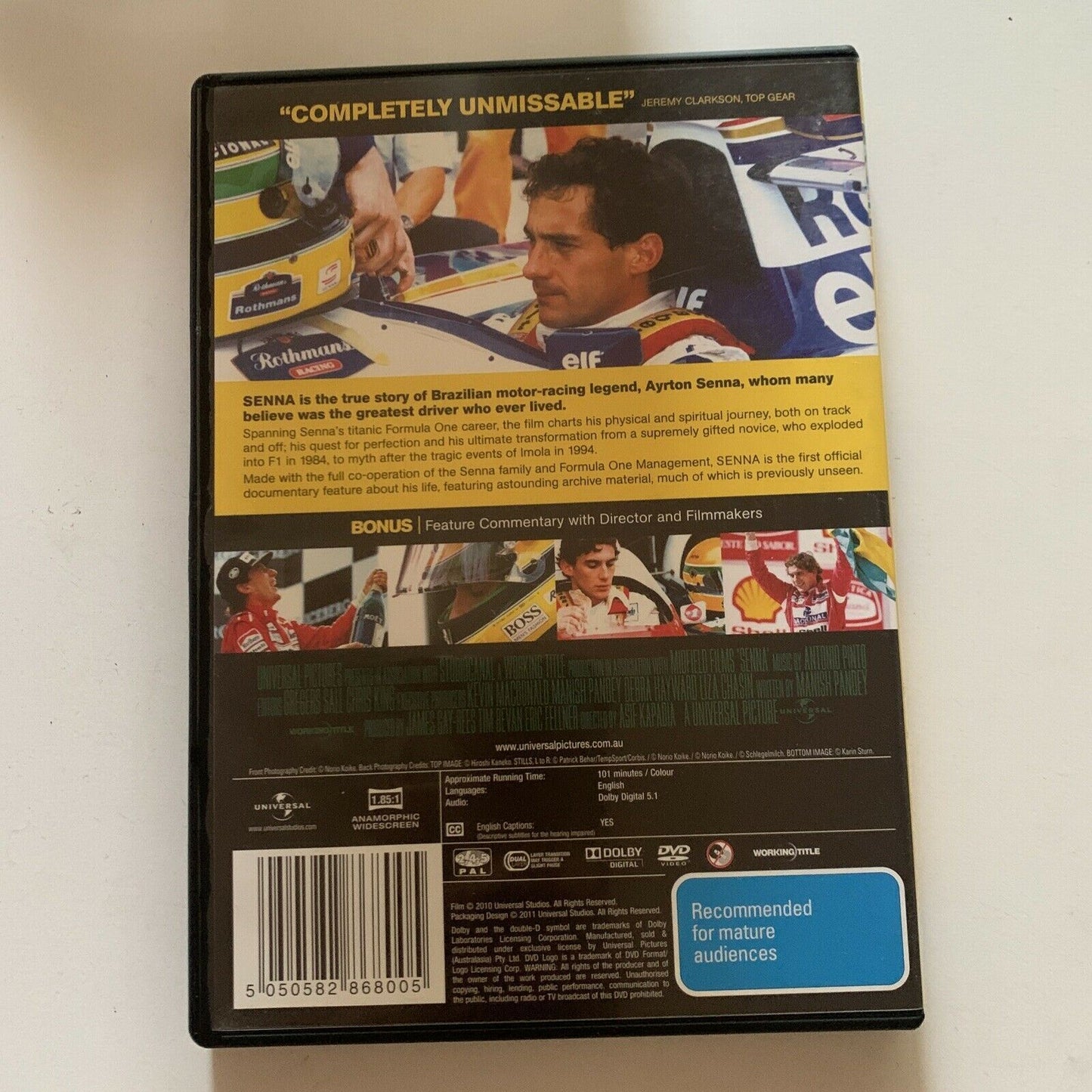 Senna (DVD, 2010) Ayrton Senna Documentary. Region 4&2