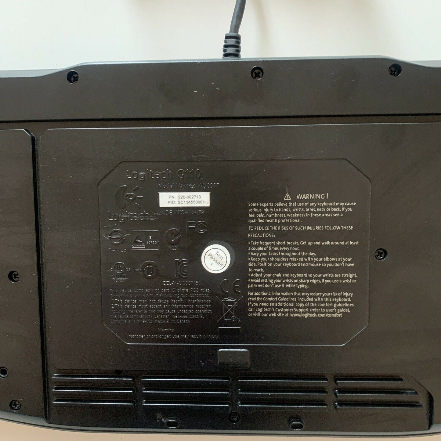 Logitech G110 Backlit Black Gaming Keyboard