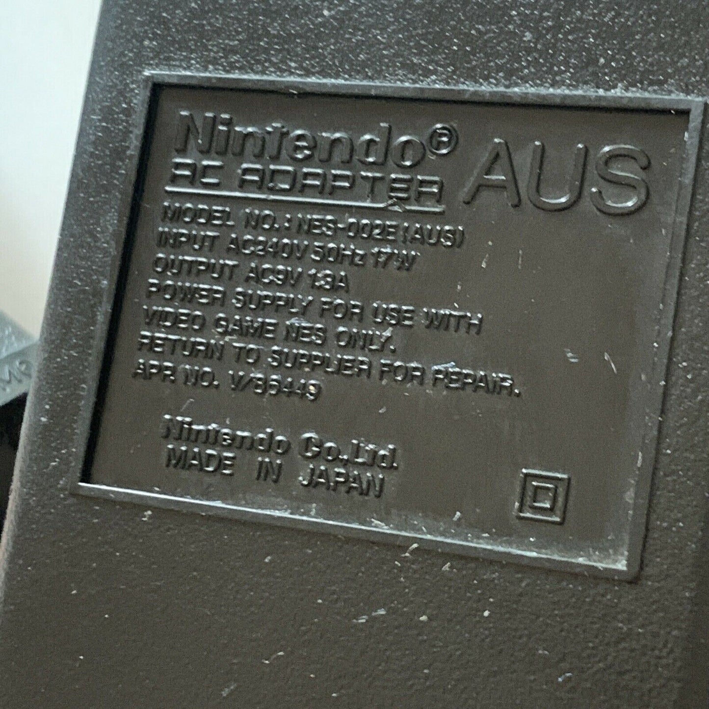 Genuine Nintendo NES-002E(AUS) AC Adapter 9V 1.3A For NES Input: 240V
