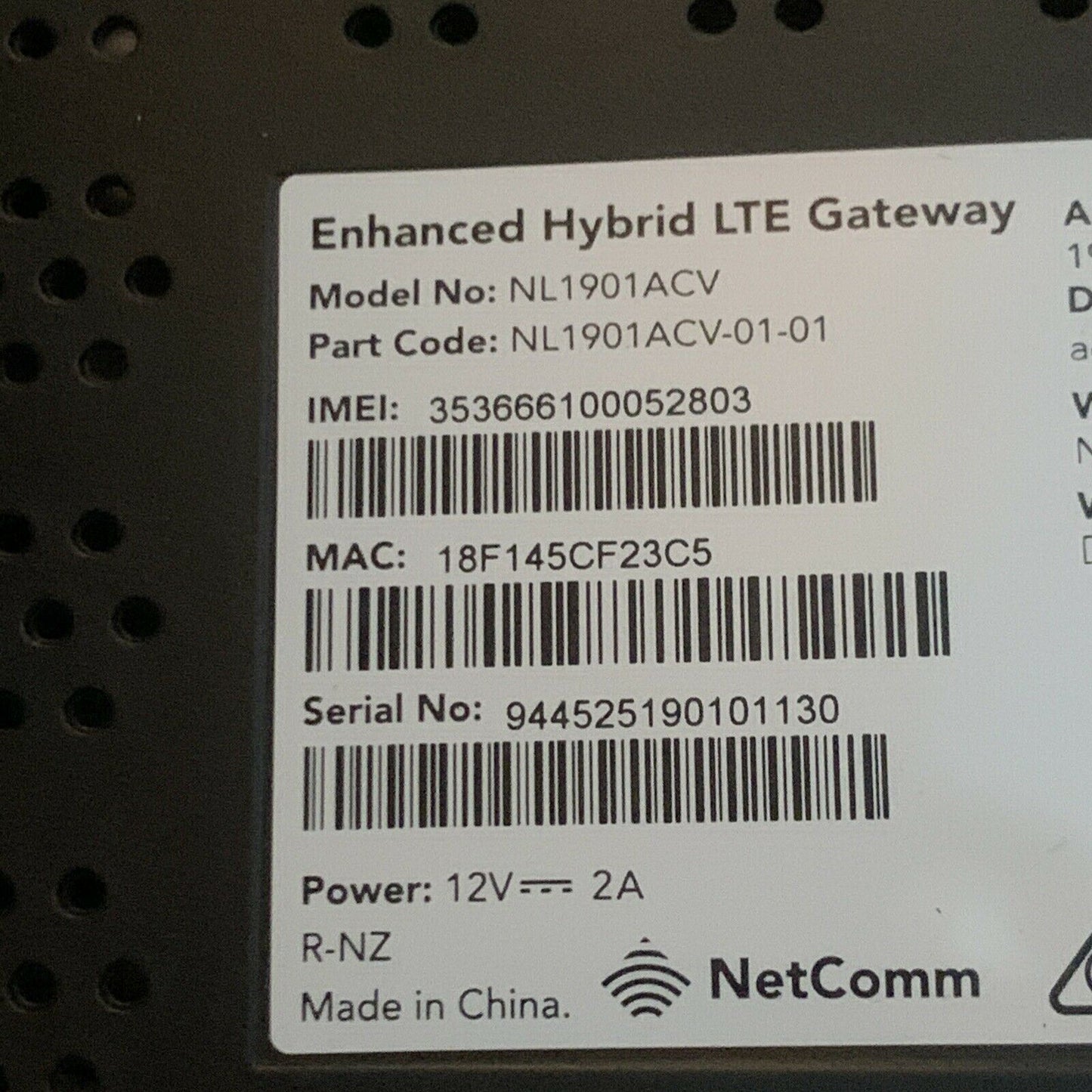 Netcomm NL1901ACV Dual Band AC1600 4G LTE Hybrid Gateway Router with VoIP