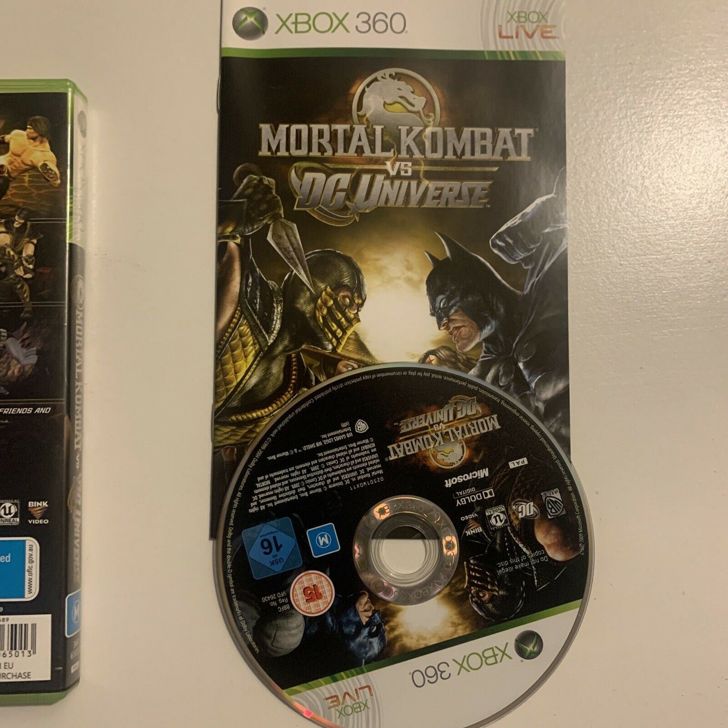 Mortal Kombat vs DC Universe - Xbox 360 With Manual PAL