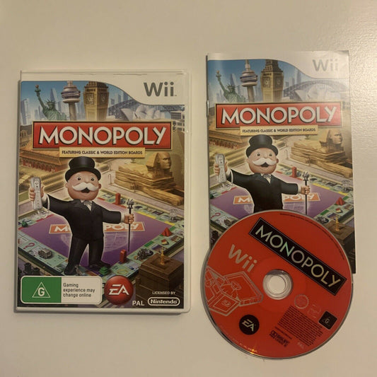 Monopoly  - Nintendo Wii With Manual PAL